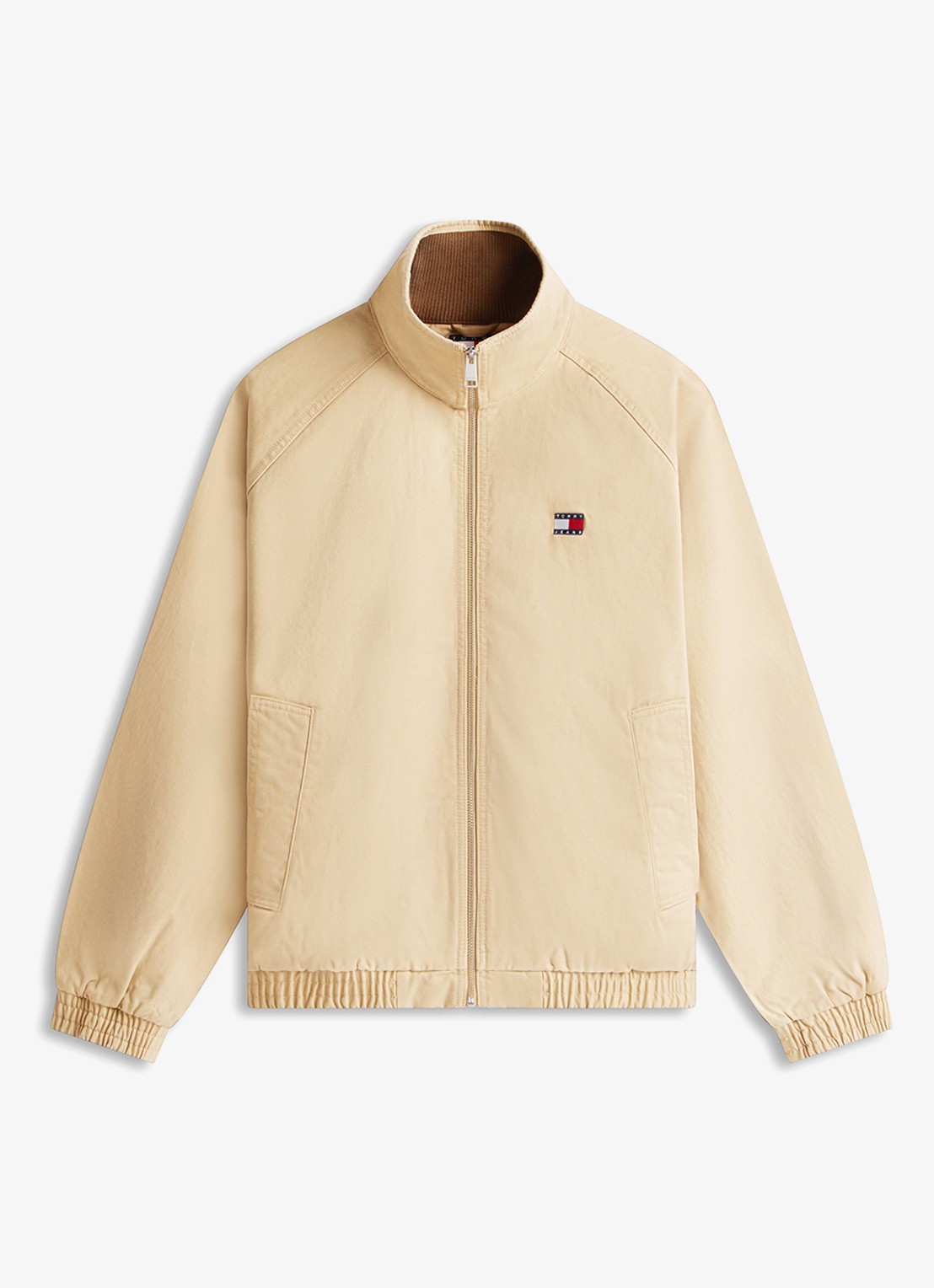 Tommy Hilfiger Bomberjack met logoborduring en steekzakken - voorkant 5 lichtbruin