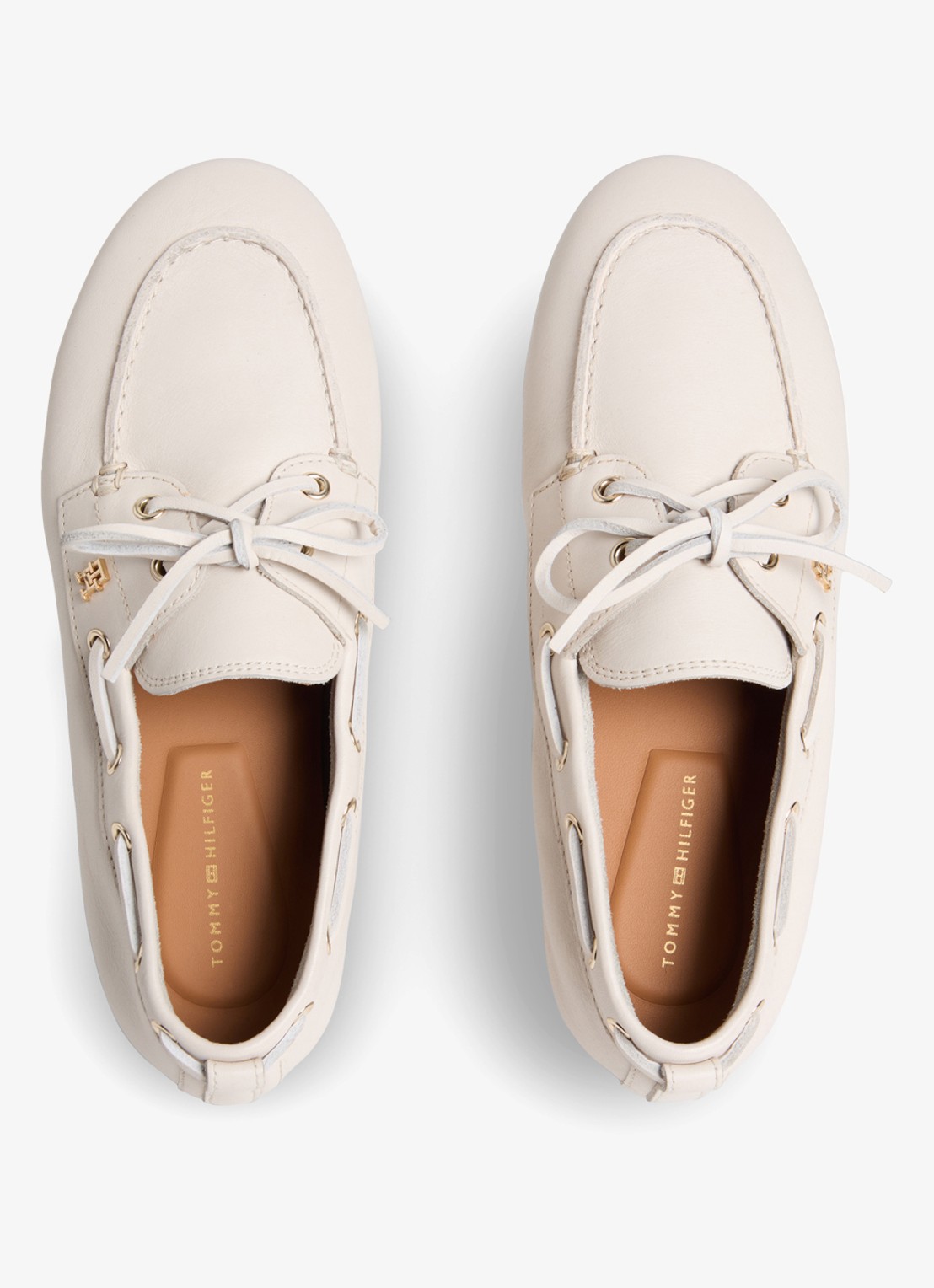 Tommy Hilfiger Bootschoen van leer met logo - detail 5 beige