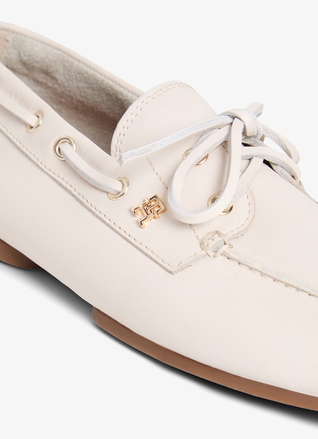 Tommy Hilfiger Bootschoen van leer met logo - detail 7 beige
