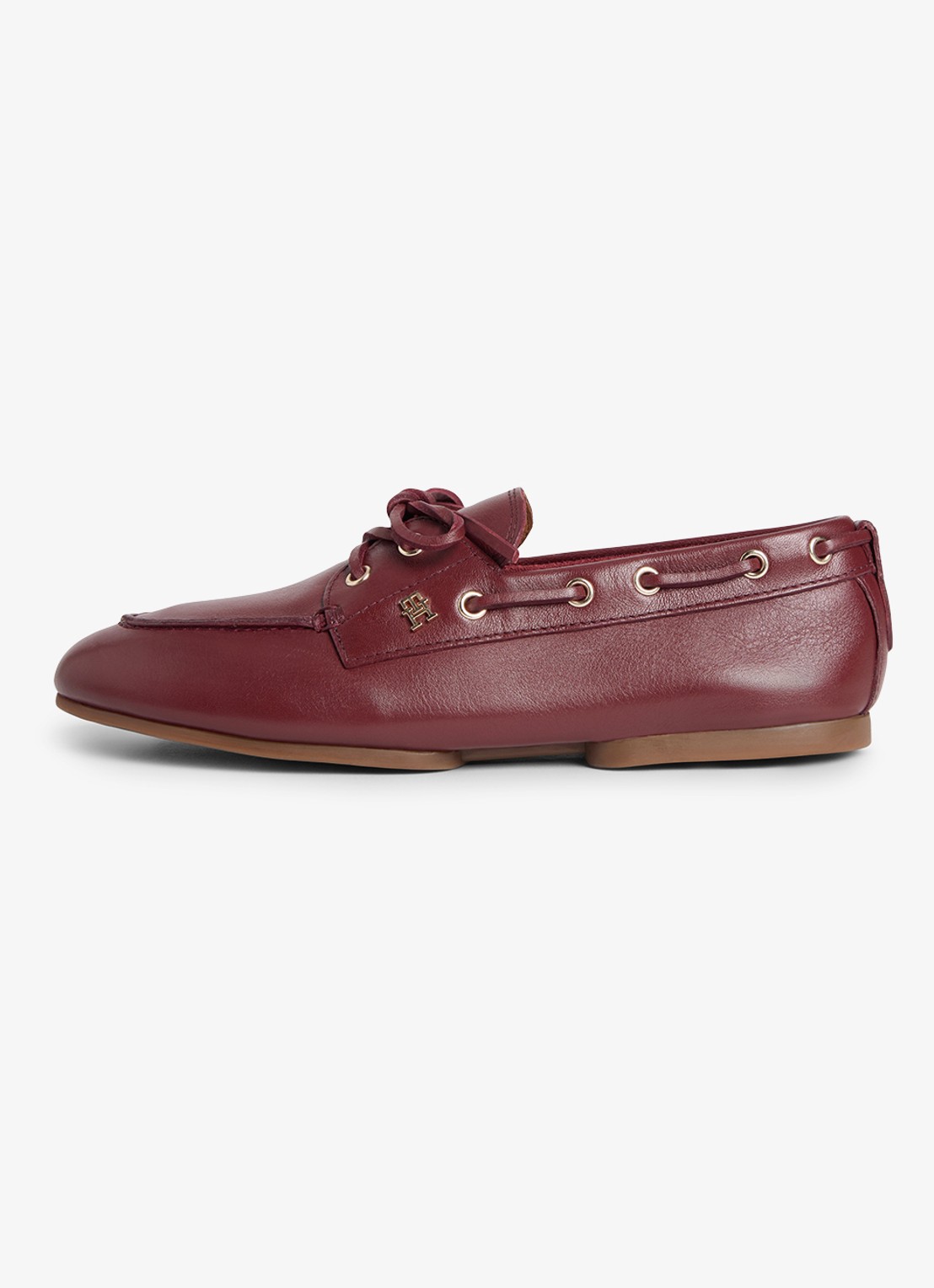 Tommy Hilfiger Bootschoen van leer met logo - voorkant rood