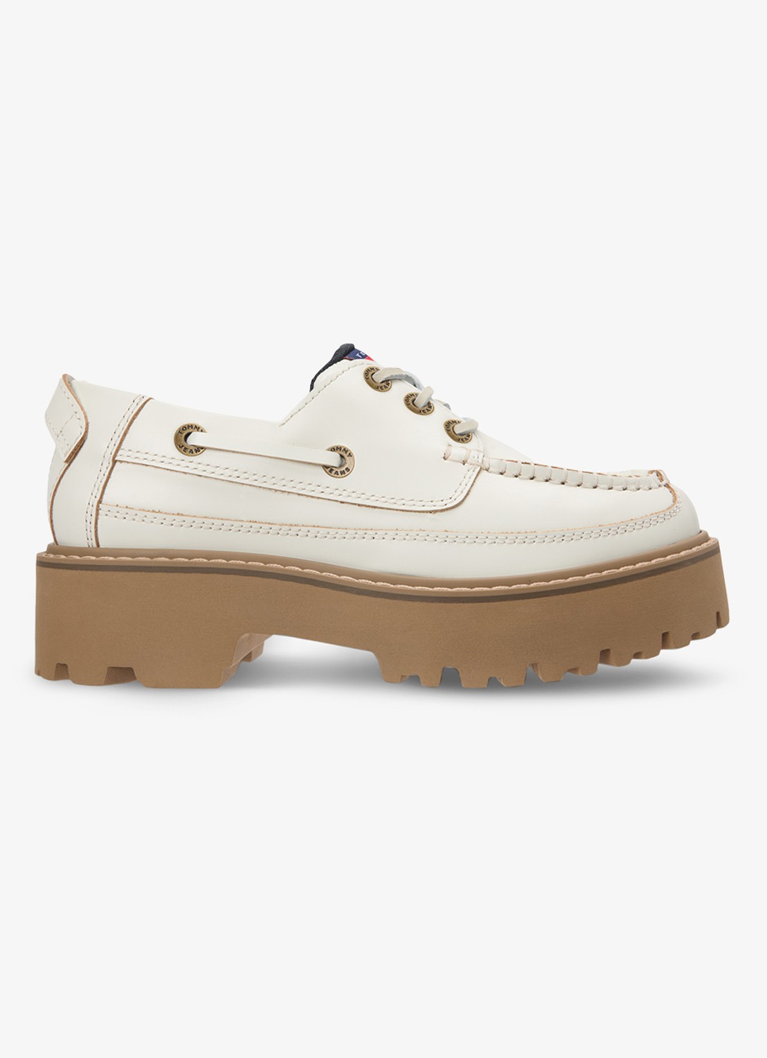 Tommy Hilfiger Bootschoen van leer - voorkant 3 ivoor