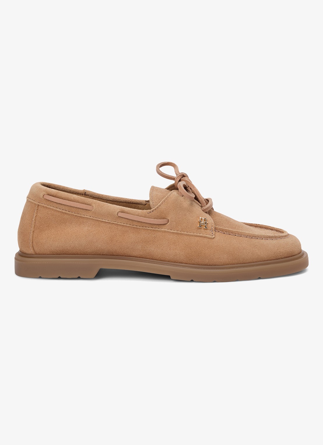 Tommy Hilfiger Bootschoen van suède met logo - detail 5 lichtbruin