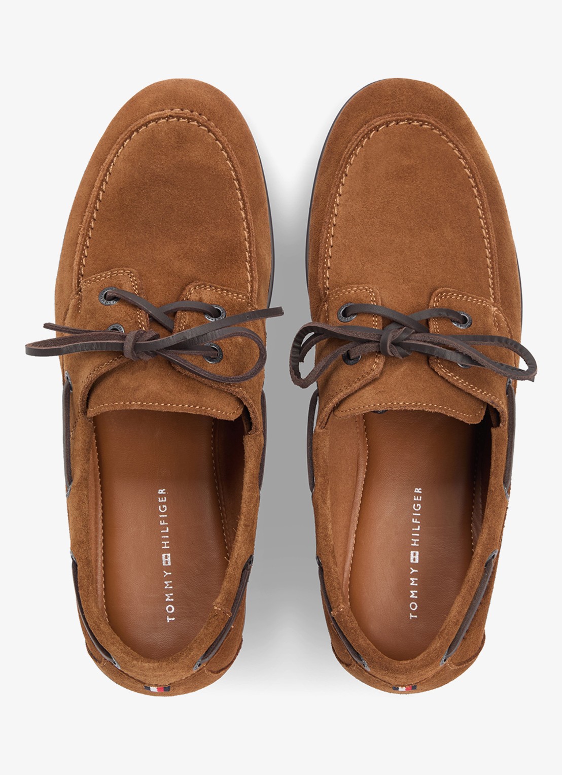Tommy Hilfiger Bootschoen van suède - detail 3 bruin