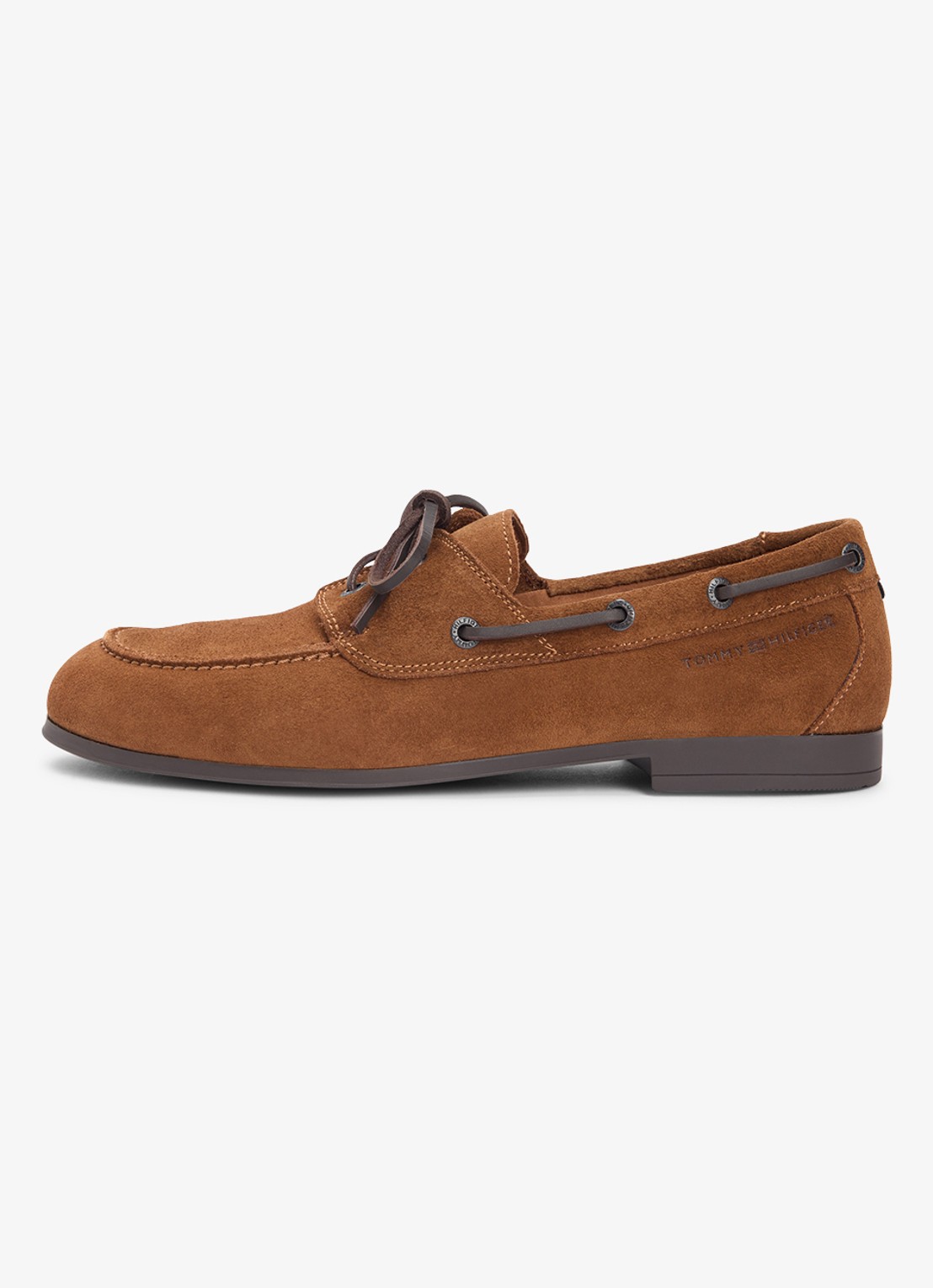 Tommy Hilfiger Bootschoen van suède - voorkant bruin