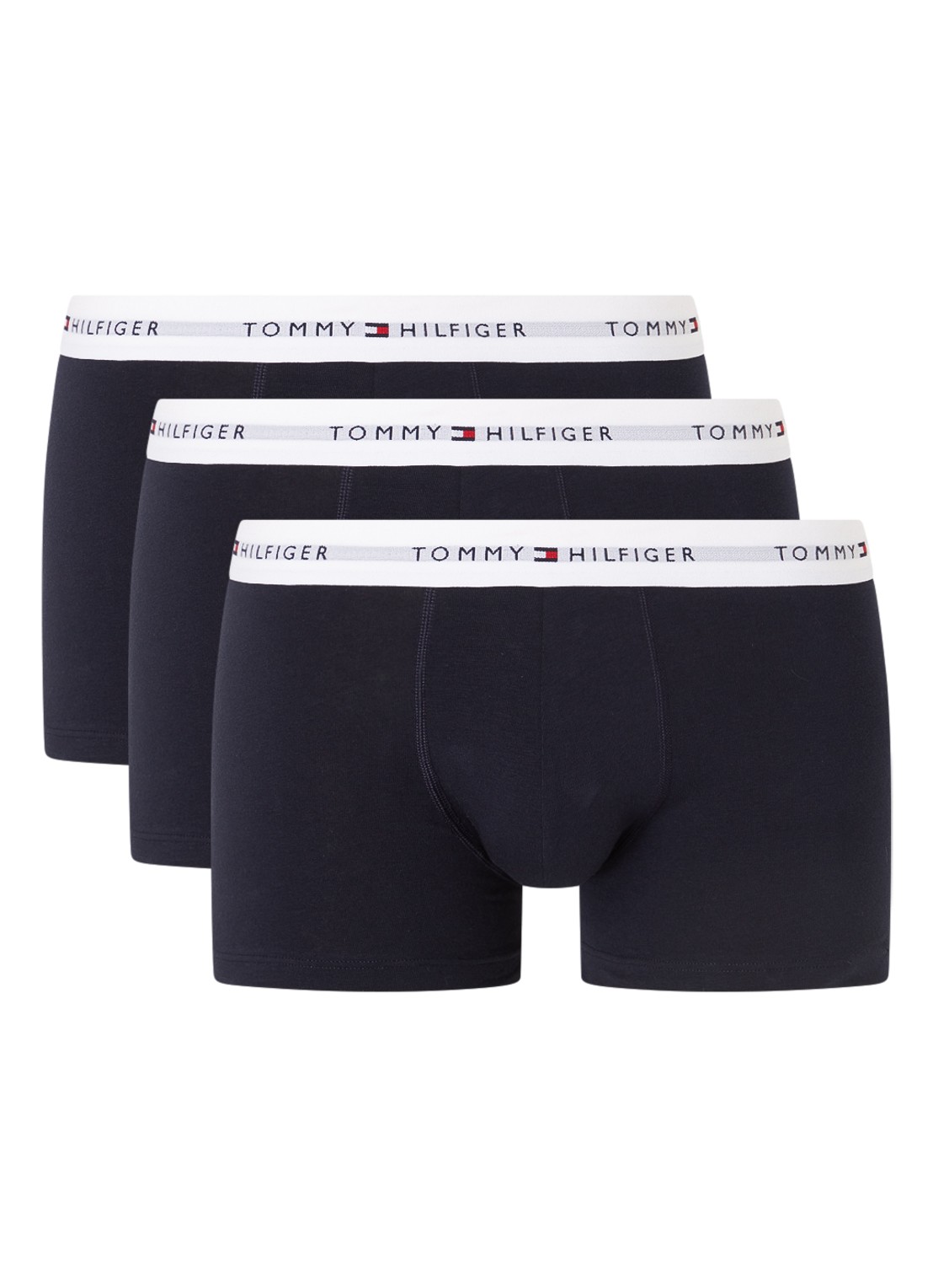 Tommy Hilfiger Boxershorts met logoband in 3-pack    - voorkant 3 donkerblauw