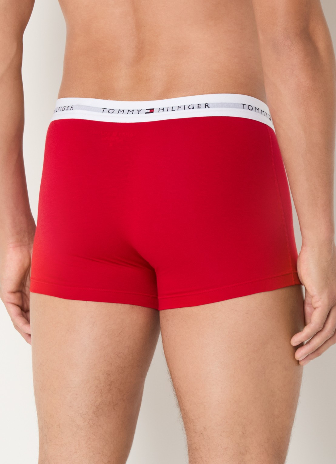 Tommy Hilfiger Boxershorts met logoband in 3-pack    - achterkant 4 donkergroen