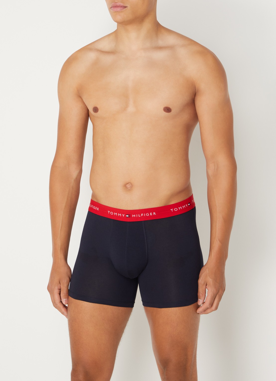 Tommy Hilfiger Boxershorts met logoband in 3-pack - voorkant 4 donkerblauw