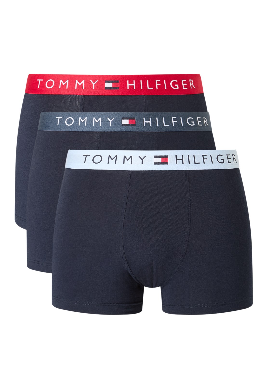 Tommy Hilfiger Boxershorts met logoband in 3-pack - voorkant 3 zwart
