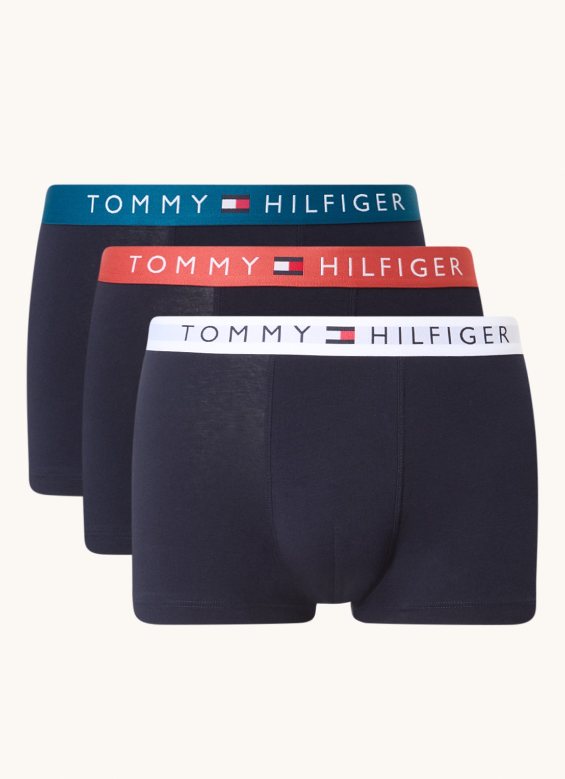 Tommy Hilfiger Boxershorts met logoband in 3-pack - voorkant 2 rood