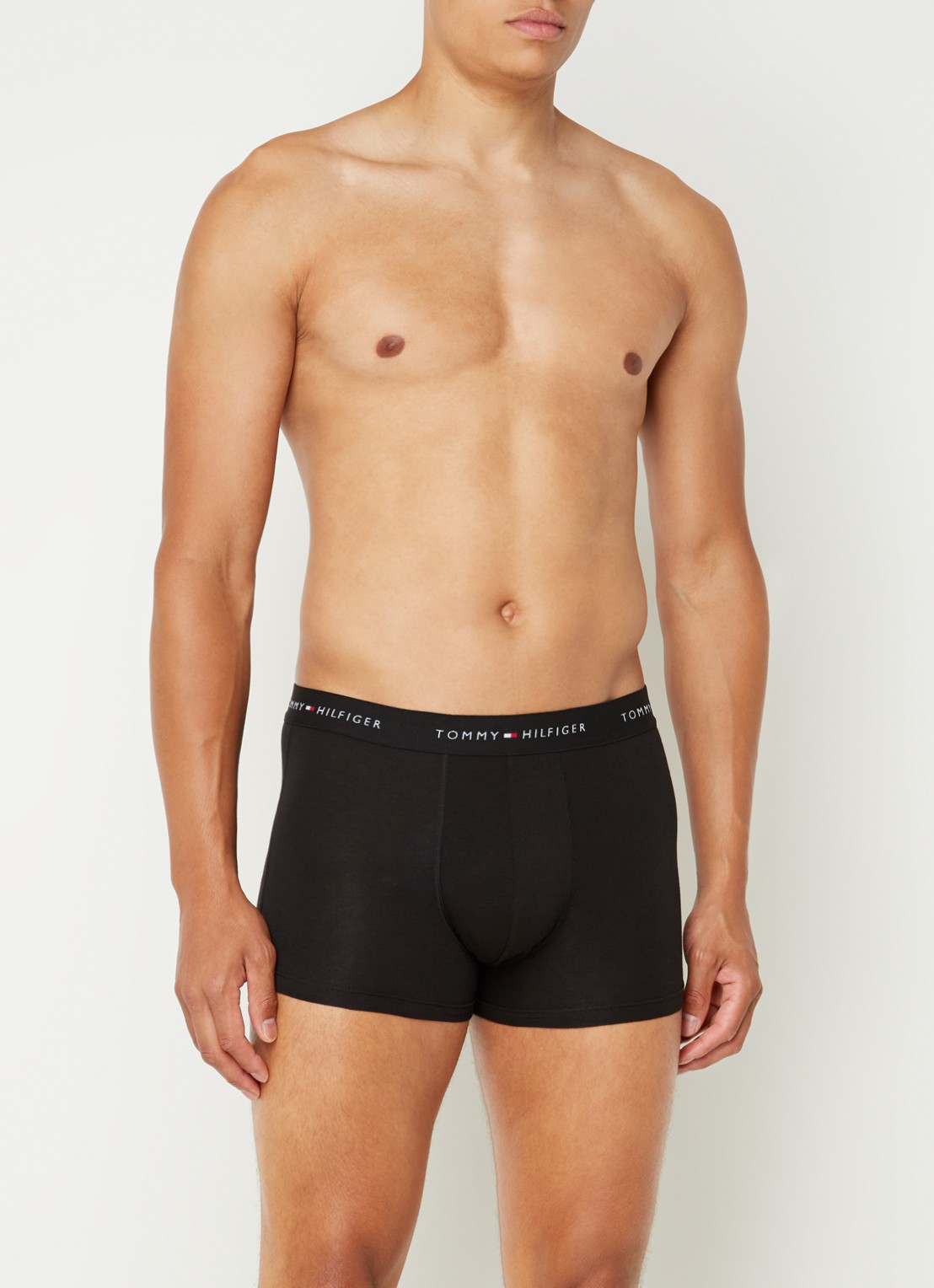 Tommy Hilfiger Boxershorts met logoband in 3-pack - voorkant 2 diepzwart