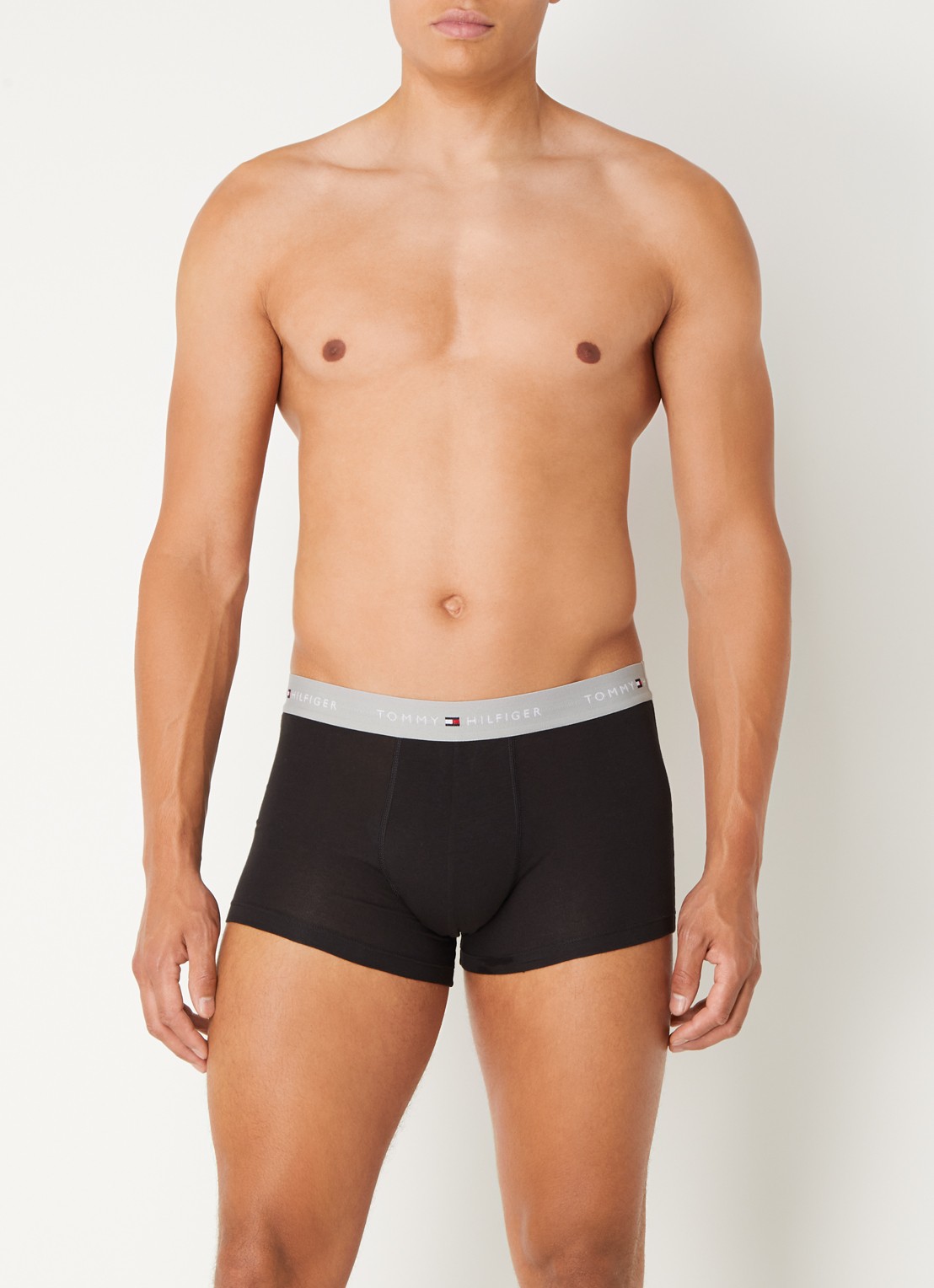 Tommy Hilfiger Boxershorts met logoband in 3-pack - voorkant 3 grijsmele
