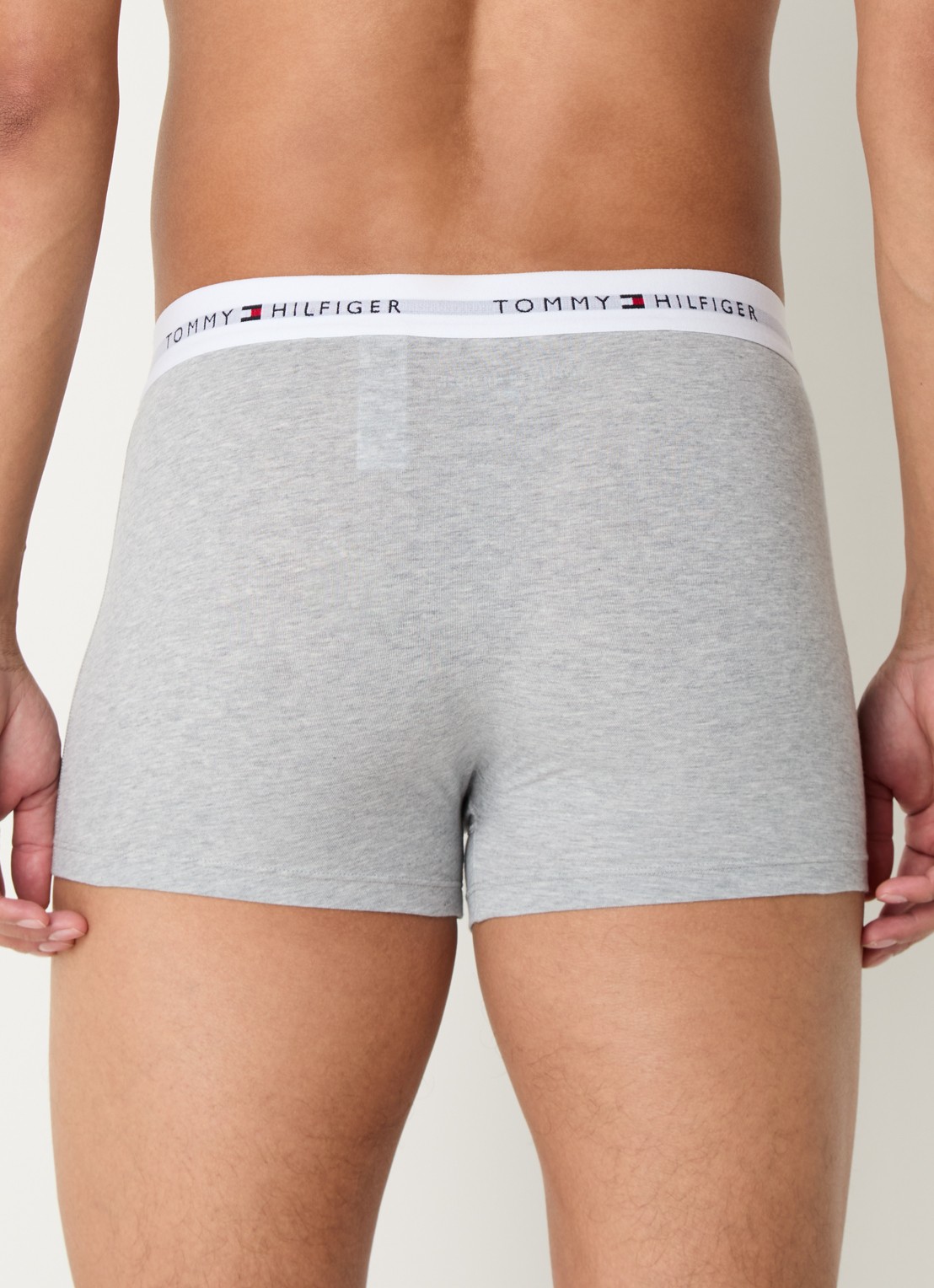 Tommy Hilfiger Boxershorts met logoband in 3-pack    - achterkant 4 grijsmele
