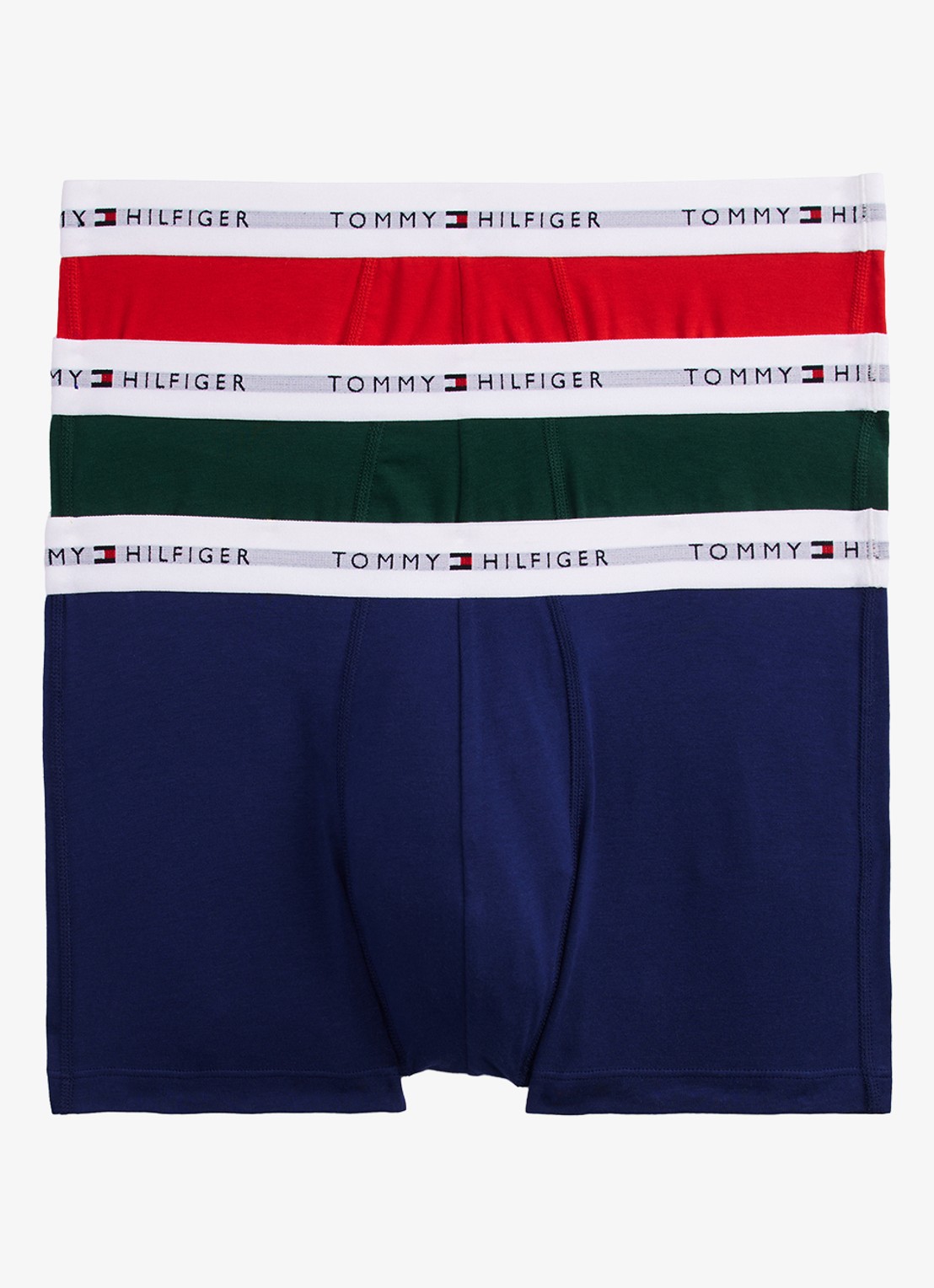 Tommy Hilfiger Boxershorts met logoband in 3-pack    - voorkant 3 donkergroen