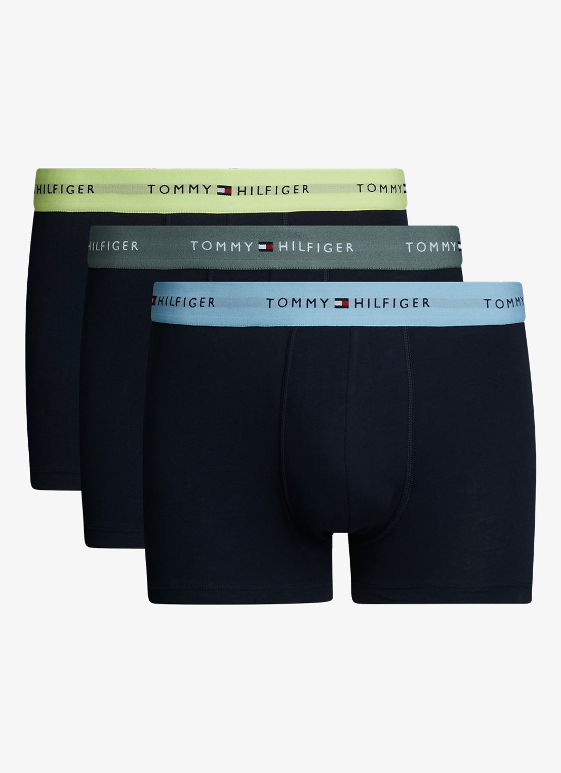 Tommy Hilfiger Boxershorts met logoband in 3-pack - achterkant lime