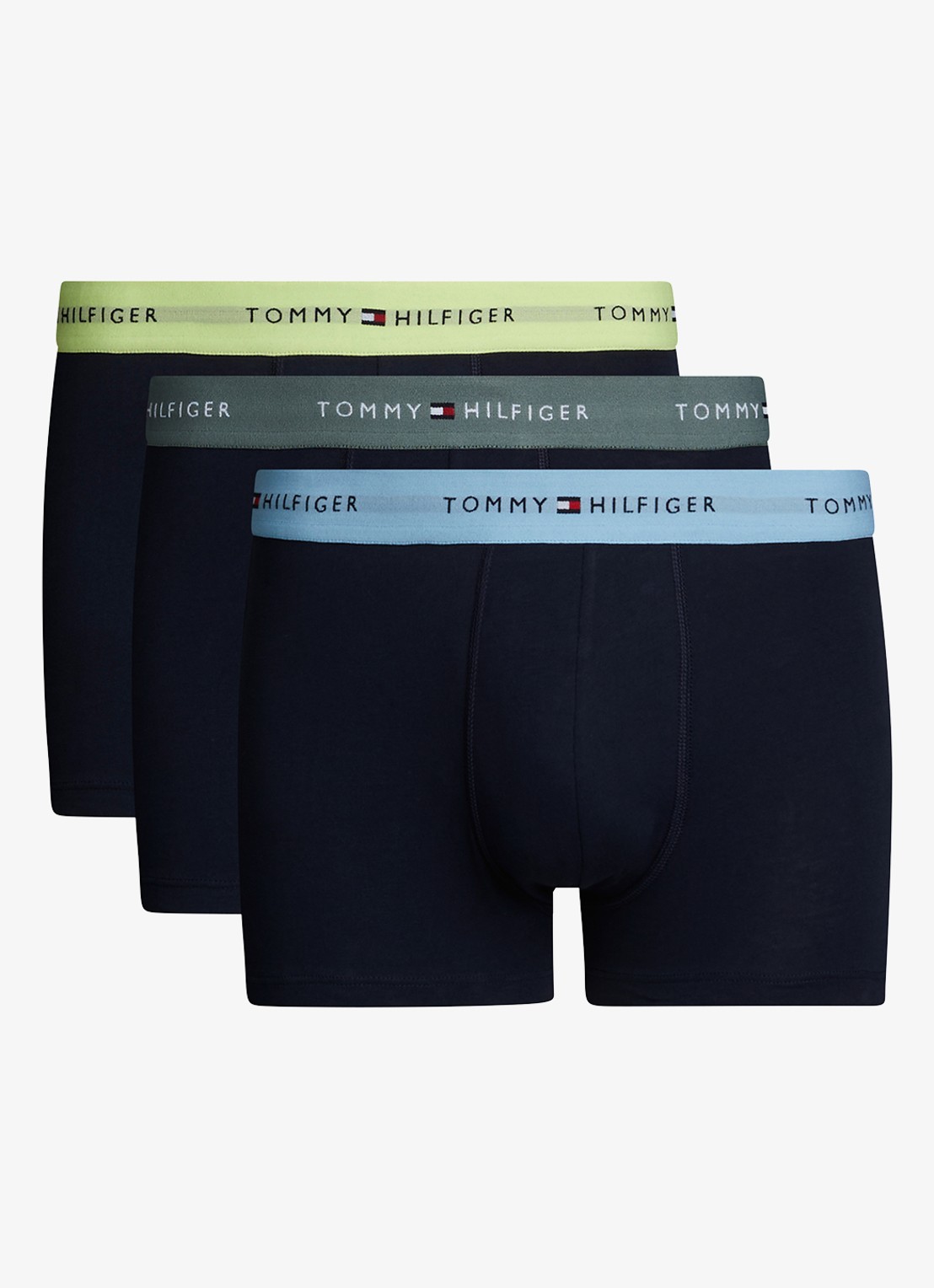 Tommy Hilfiger Boxershorts met logoband in 3-pack - voorkant 2 lime