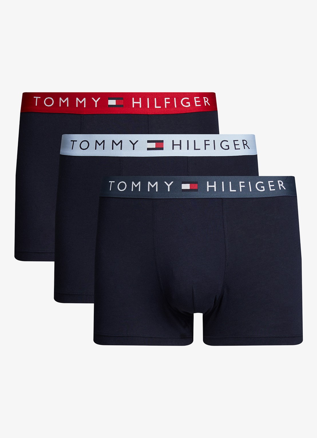 Tommy Hilfiger Boxershorts met logoband in 3-pack - voorkant 5 zwart