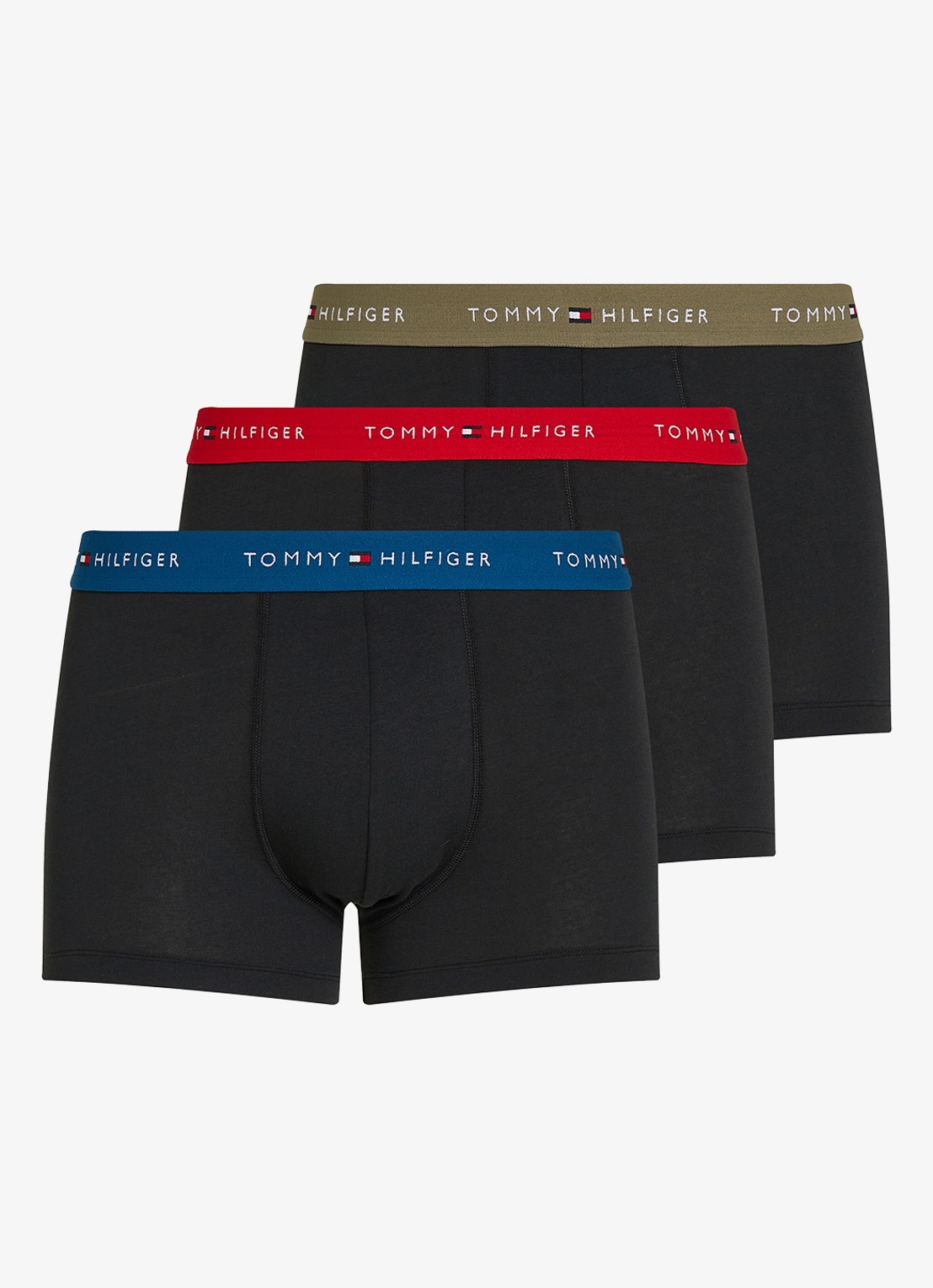 Tommy Hilfiger Boxershorts met logoband in 3-pack - voorkant 3 koraalrood