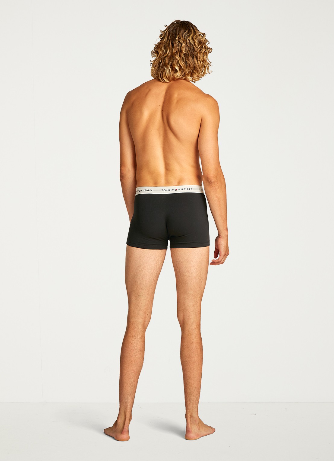 Tommy Hilfiger Boxershorts met logoband in 3-pack - achterkant 5 staalblauw
