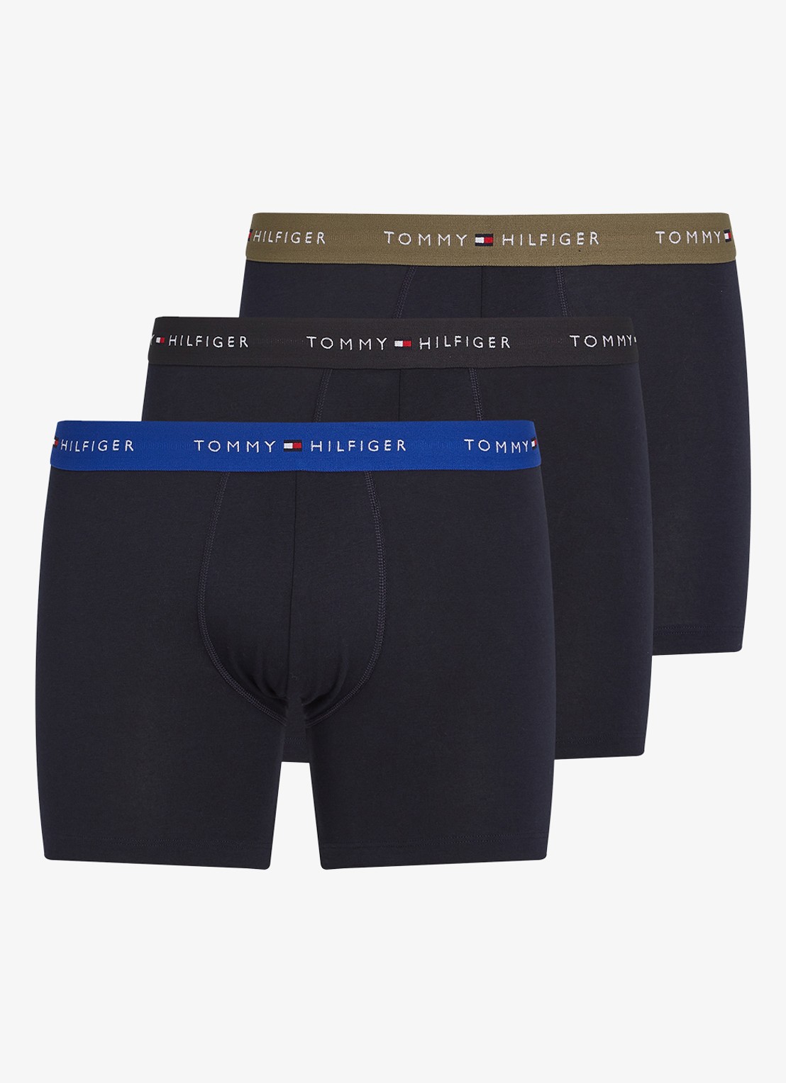 Tommy Hilfiger Boxershorts met logoband in 3-pack - voorkant 2 blauw