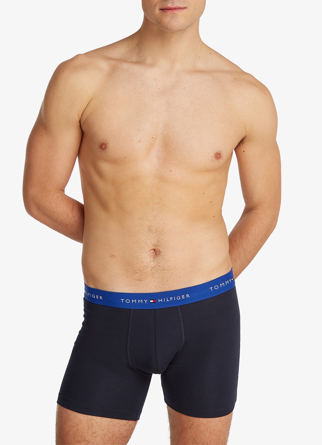 Tommy Hilfiger Boxershorts met logoband in 3-pack - voorkant 3 blauw