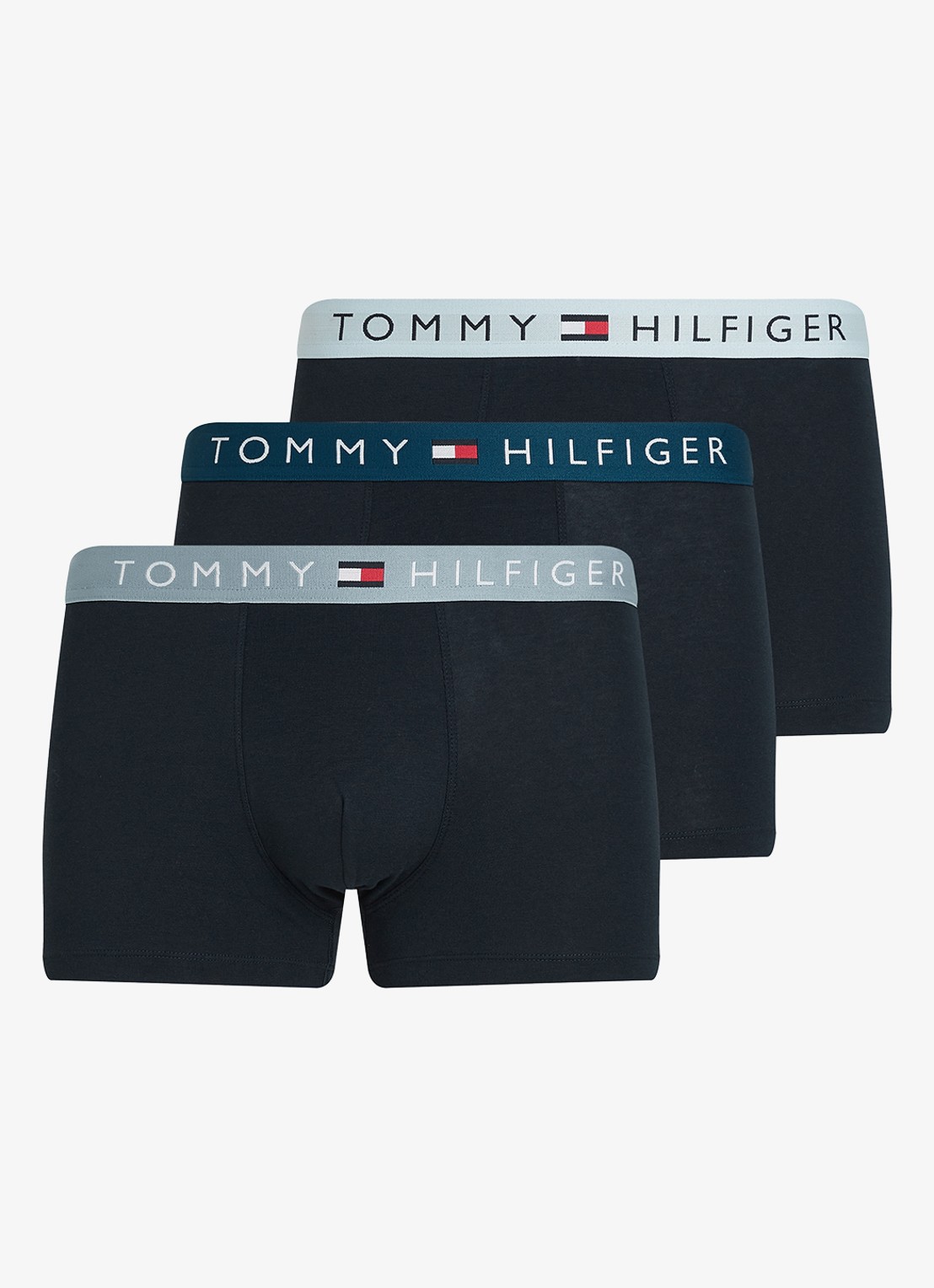 Tommy Hilfiger Boxershorts met logoband in 3-pack - voorkant 2 donkerblauw