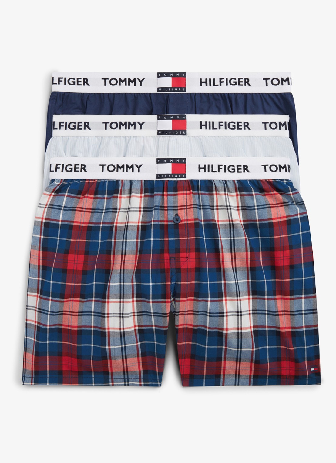 Tommy Hilfiger Boxershorts met logoband in 3-pack - voorkant multicolor