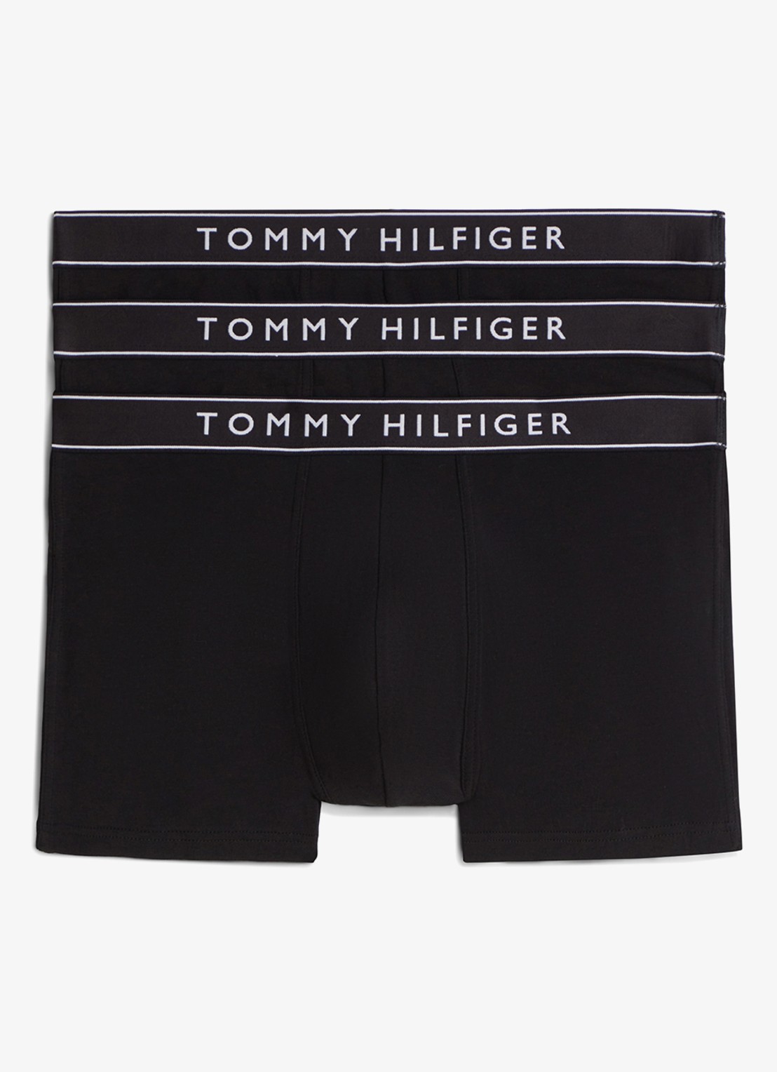 Tommy Hilfiger Boxershorts met logoband in 3-pack - voorkant zwart
