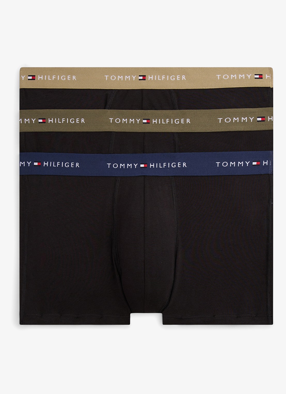 Tommy Hilfiger Boxershorts met logoband in 3-pack - voorkant blauw