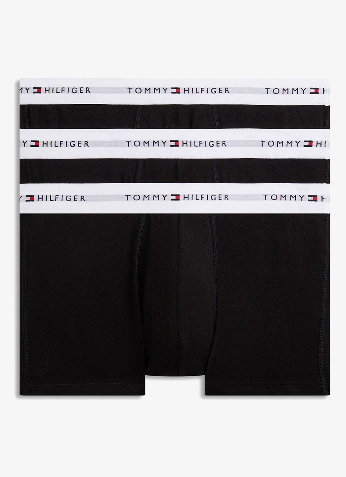 Tommy Hilfiger Boxershorts met logoband in 3-pack - voorkant zwart