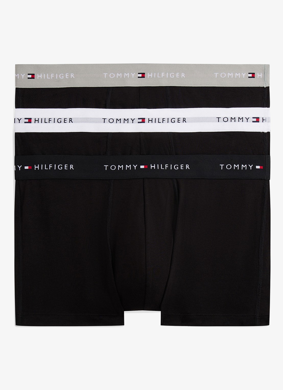 Tommy Hilfiger Boxershorts met logoband in 3-pack - voorkant 2 grijsmele