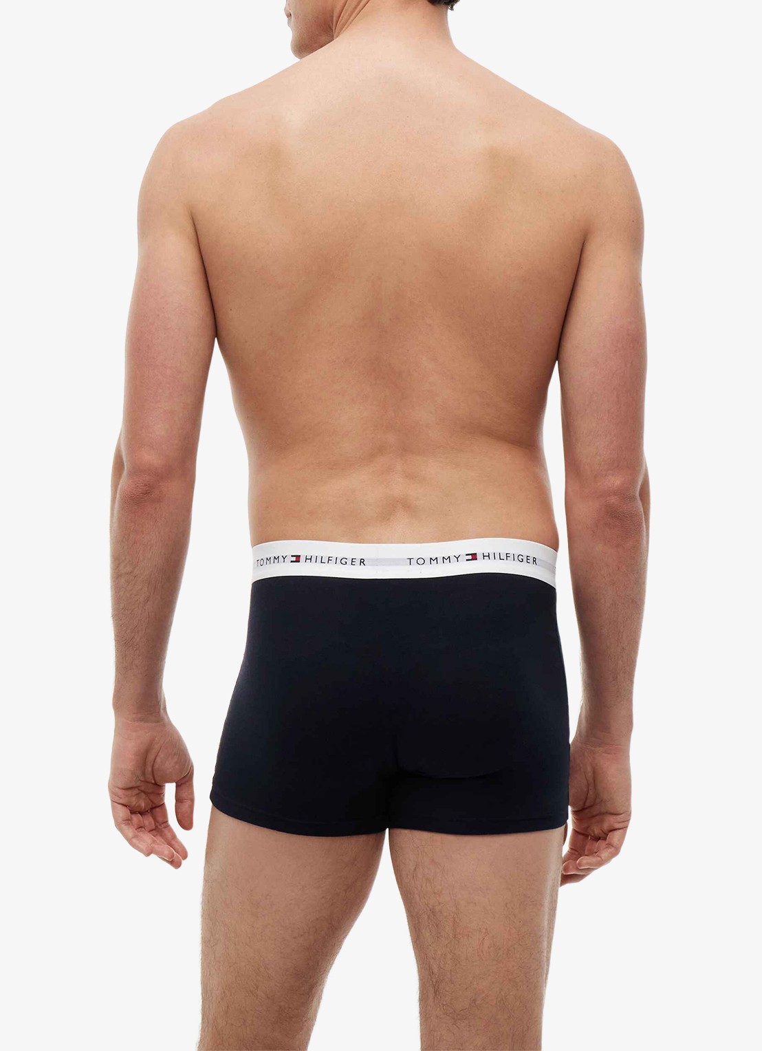 Tommy Hilfiger Boxershorts met logoband in 3-pack - achterkant donkerblauw