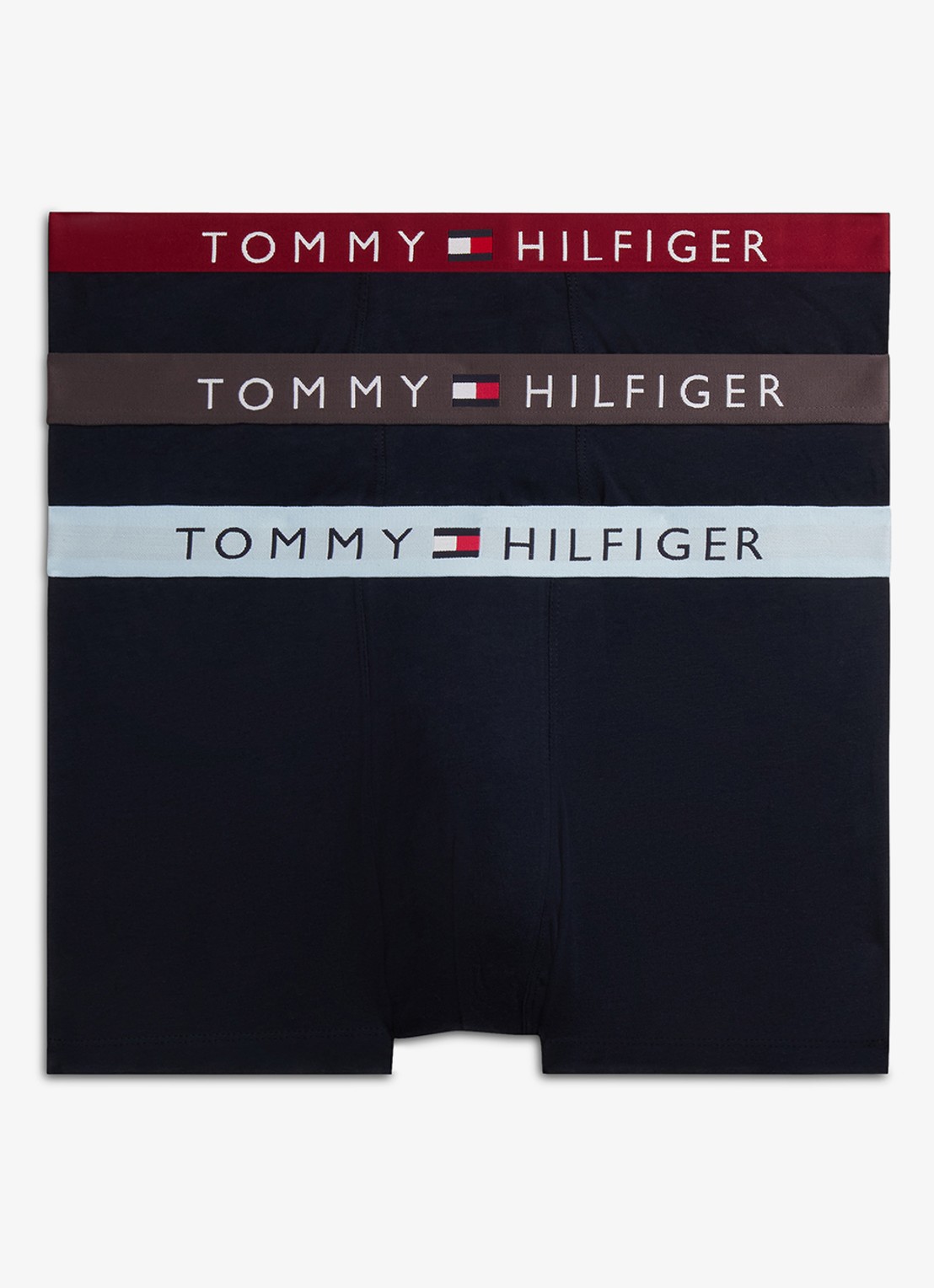 Tommy Hilfiger Boxershorts met logoband in 3-pack - voorkant 6 donkerblauw