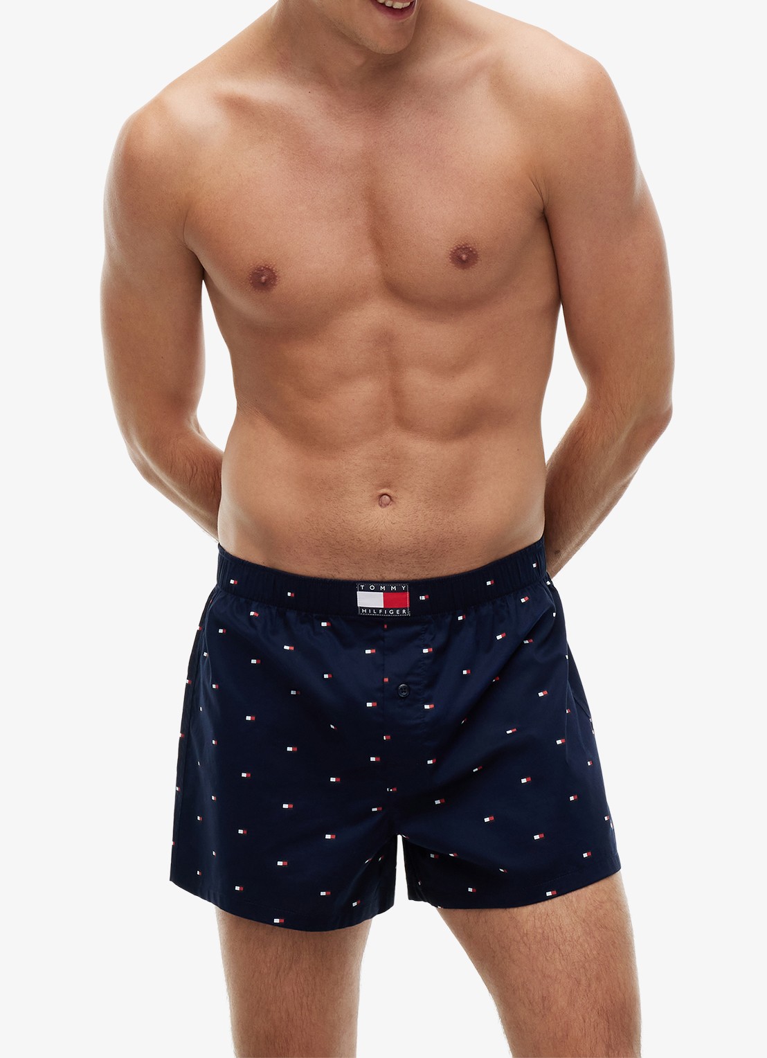Tommy Hilfiger Boxershorts met logoband in 3-pack - detail donkerblauw