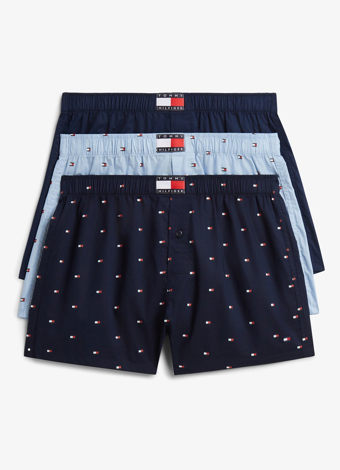Tommy Hilfiger Boxershorts met logoband in 3-pack - voorkant 5 donkerblauw