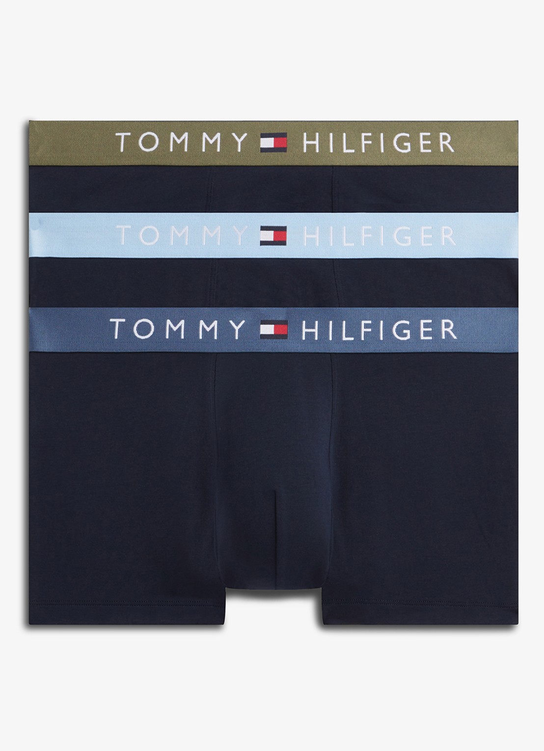 Tommy Hilfiger Boxershorts met logoband in 3-pack - voorkant 5 zwart