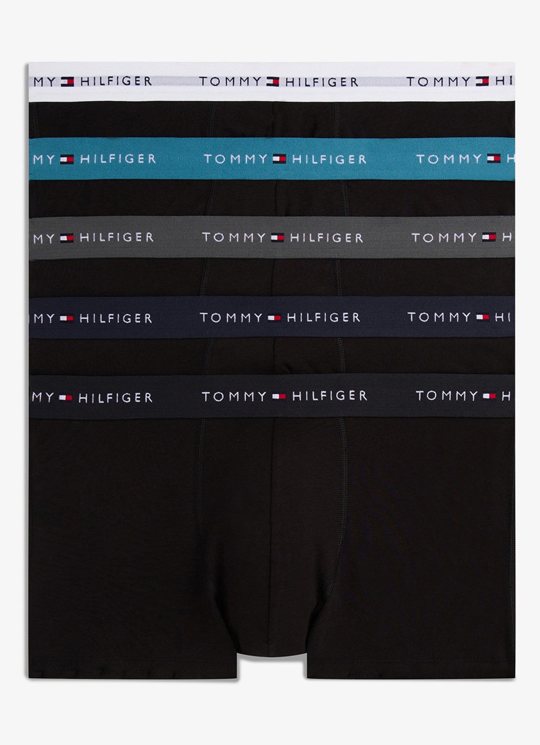 Tommy Hilfiger Boxershorts met logoband in 5-pack - voorkant 5 lichtblauw