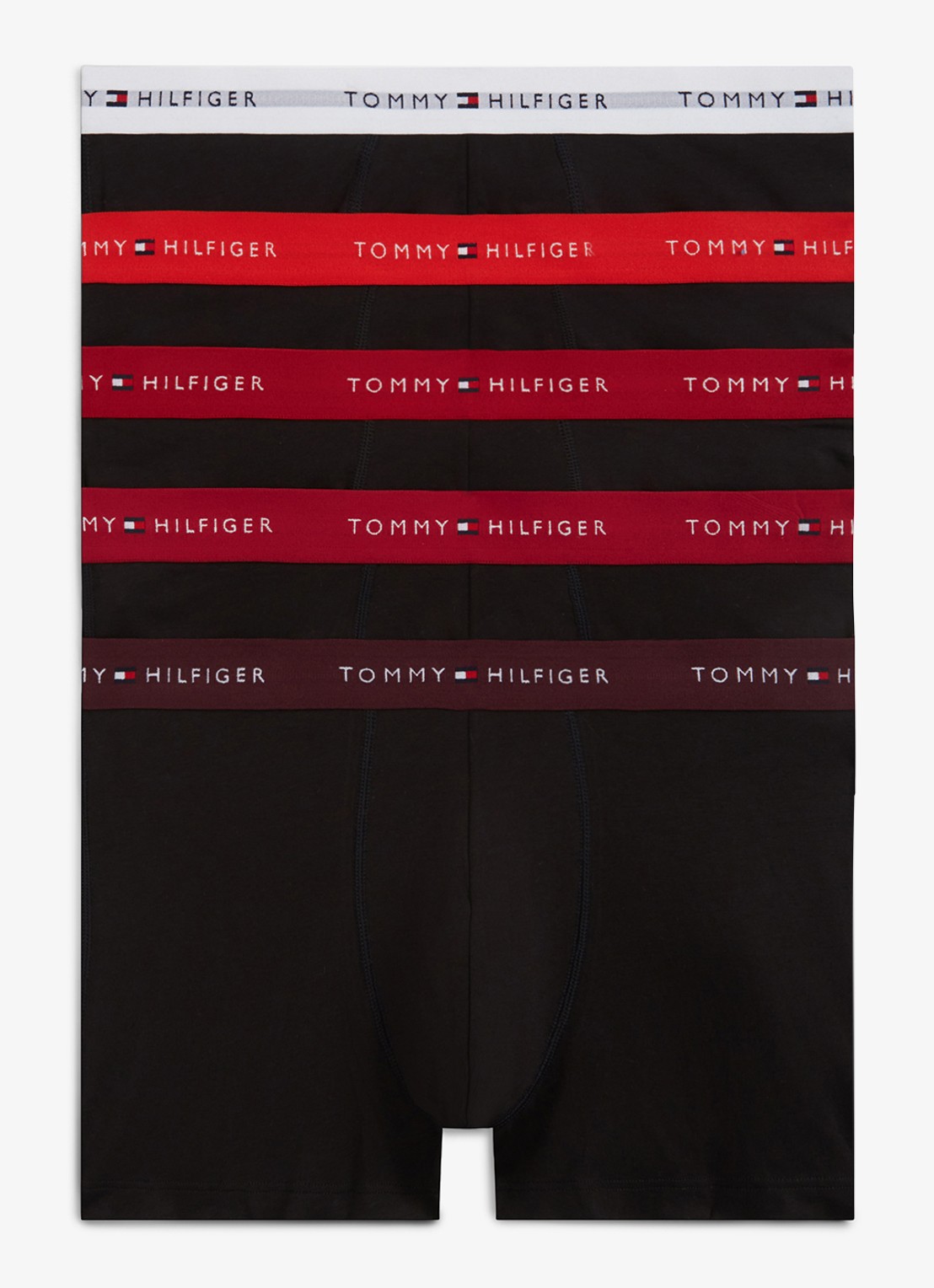 Tommy Hilfiger Boxershorts met logoband in 5-pack - voorkant 2 rood