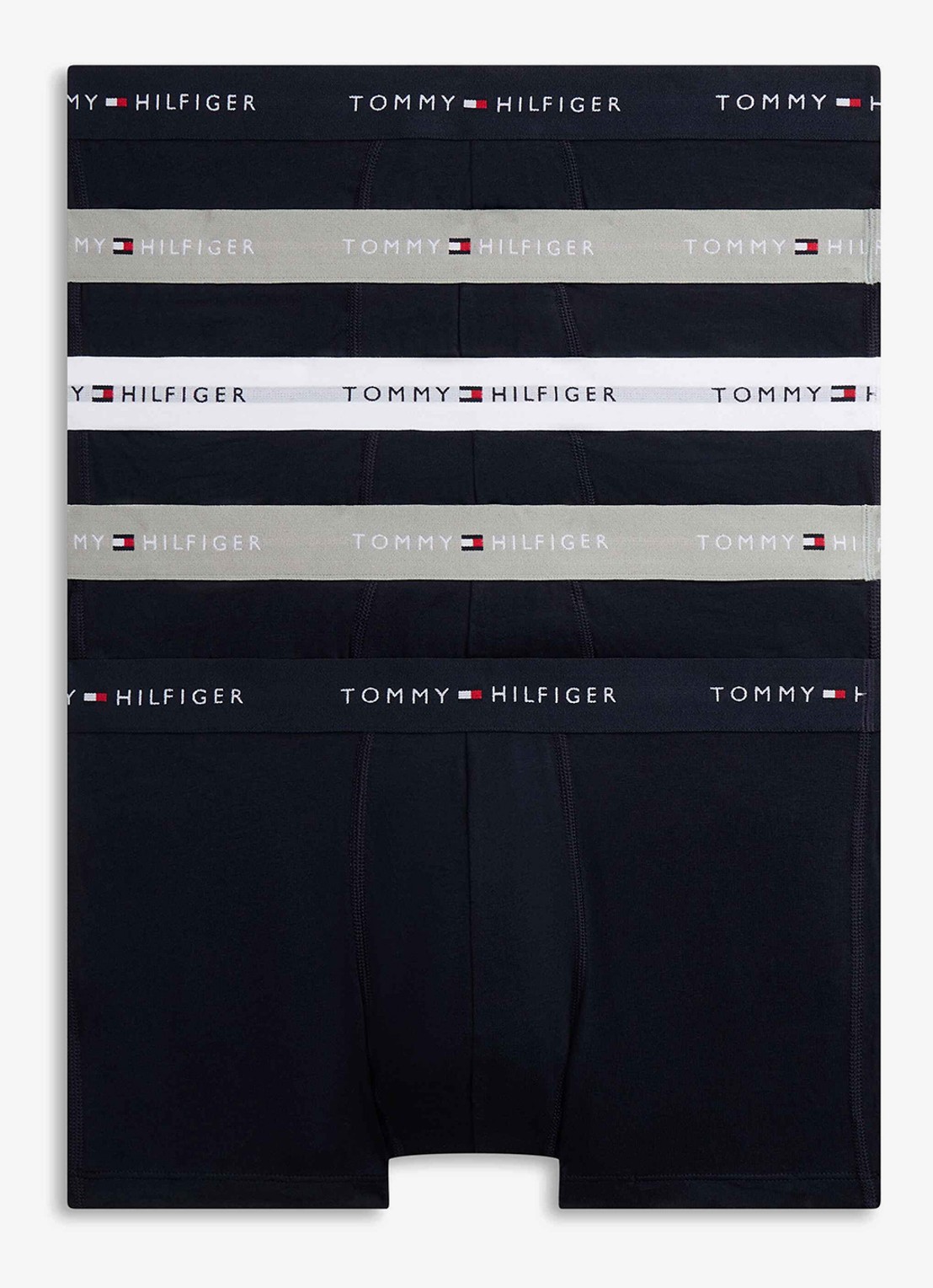 Tommy Hilfiger Boxershorts met logoband in 5-pack - voorkant 2 wit
