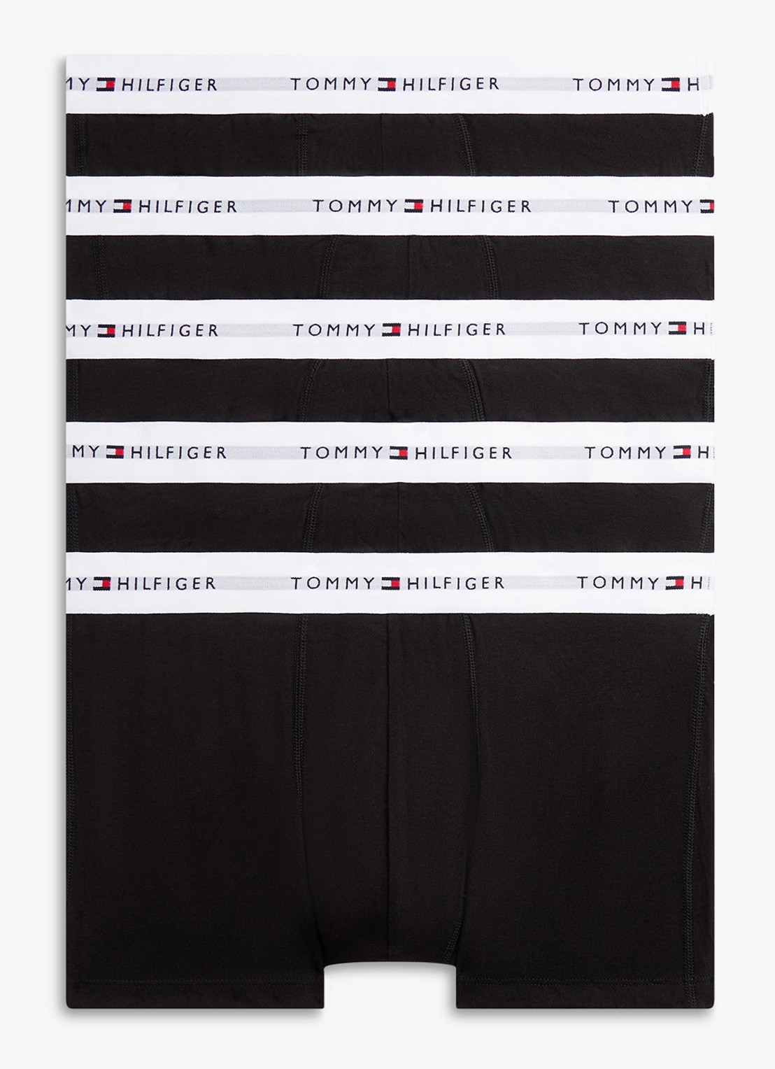 Tommy Hilfiger Boxershorts met logoband in 5-pack - voorkant 3 zwart