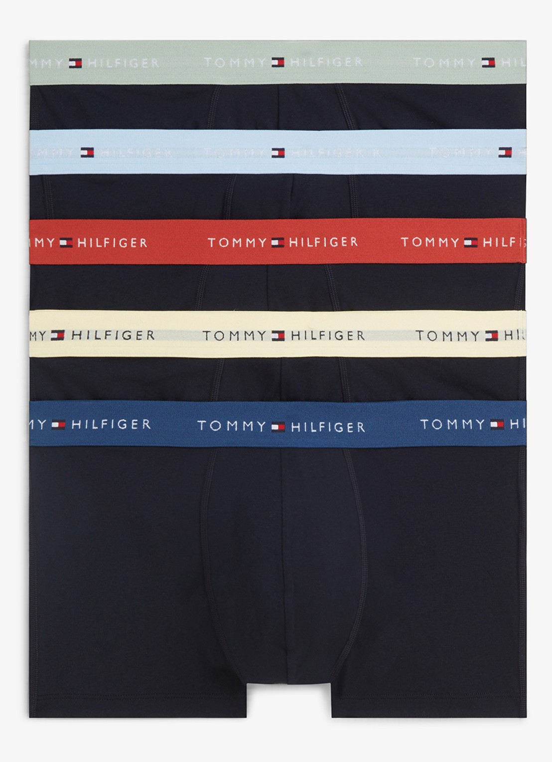 Tommy Hilfiger Boxershorts met logoband in 5-pack - voorkant 5 zwart