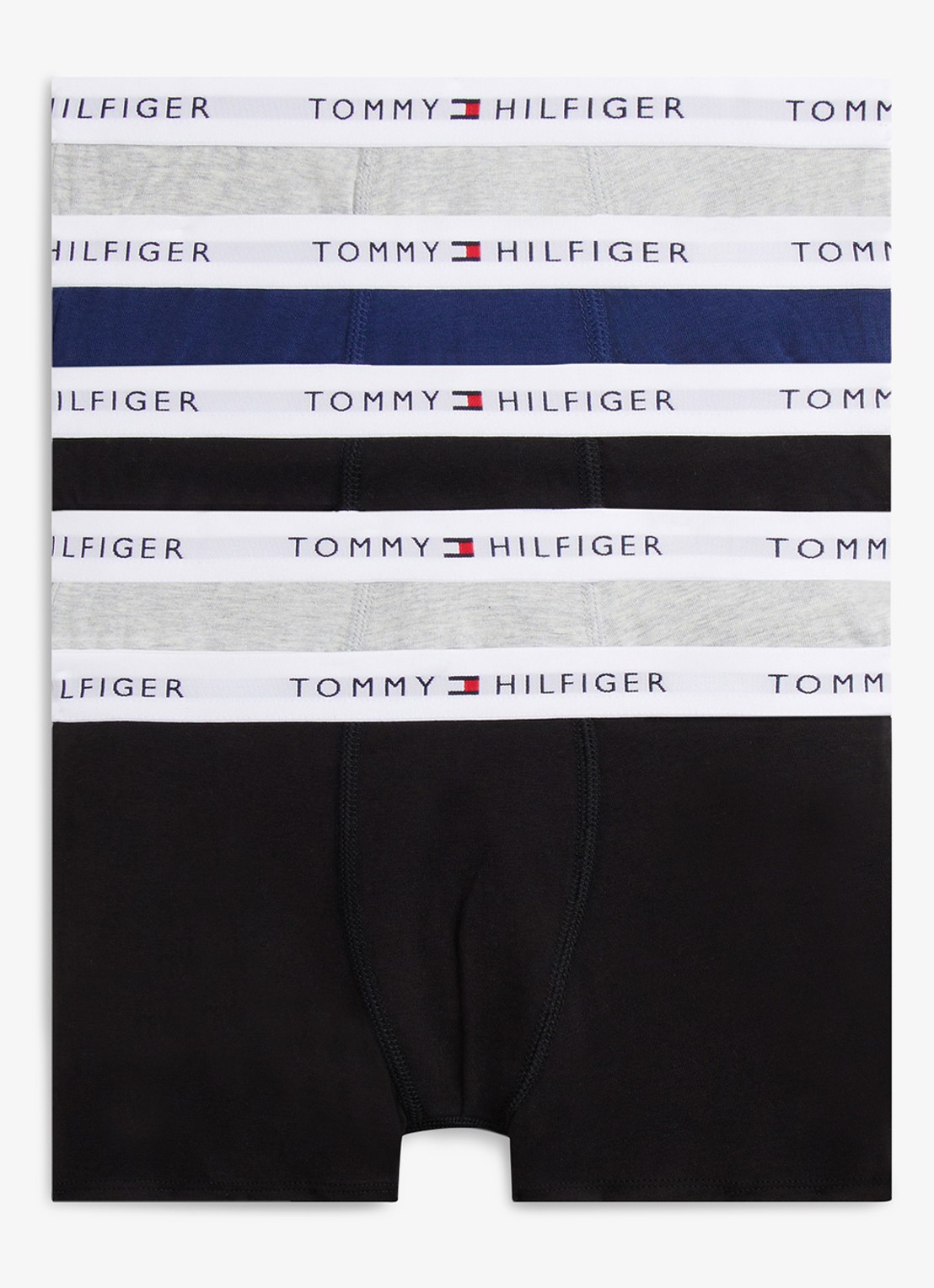 Tommy Hilfiger Boxershorts met logoband in 5-pack - voorkant multicolor
