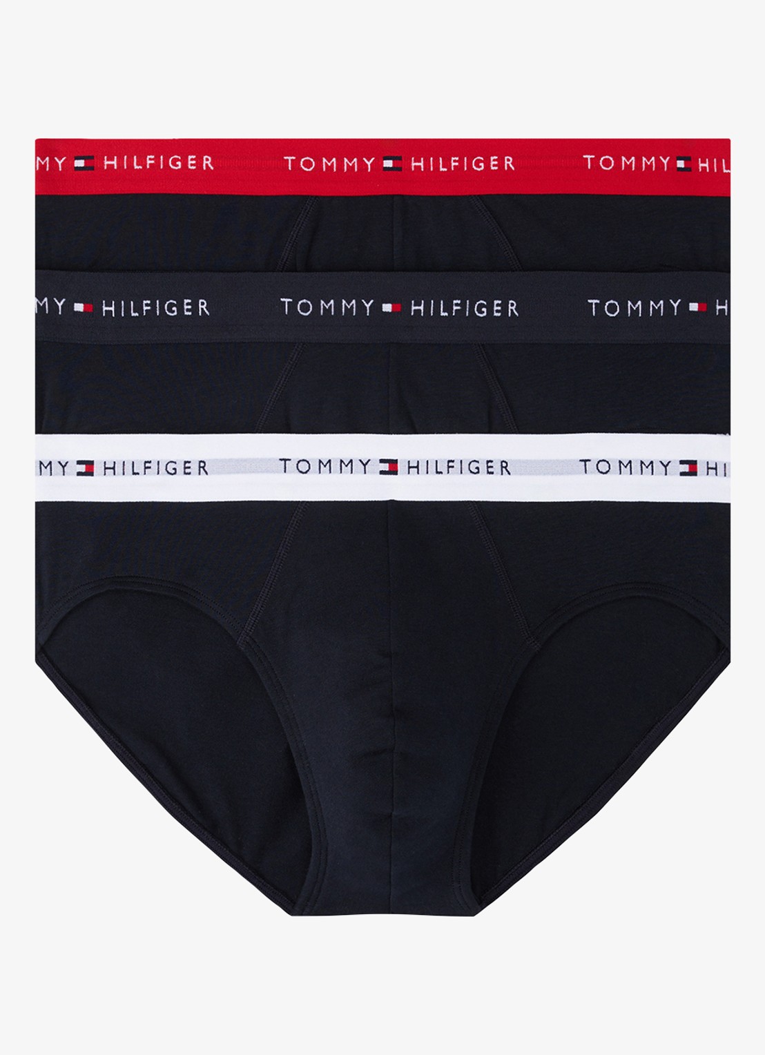 Tommy Hilfiger Boxerslips met logoband in 3-pack - voorkant des sky/primary red/white-05m