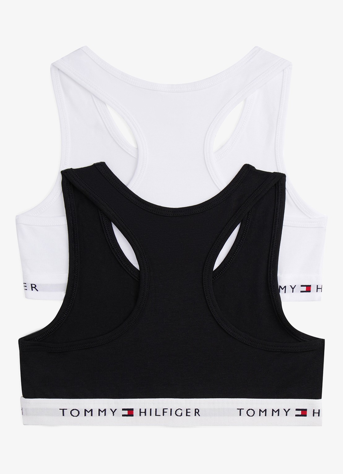 Tommy Hilfiger Bralette met logoband in 2-pack - voorkant 3 zwart