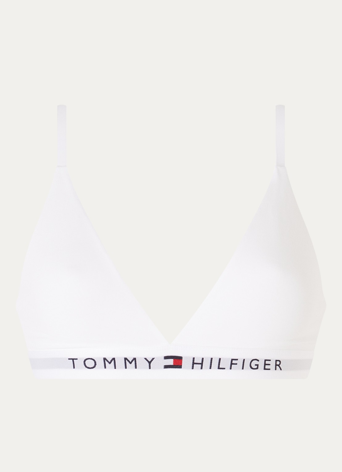 Tommy Hilfiger Bralette met logoband - voorkant 3 wit