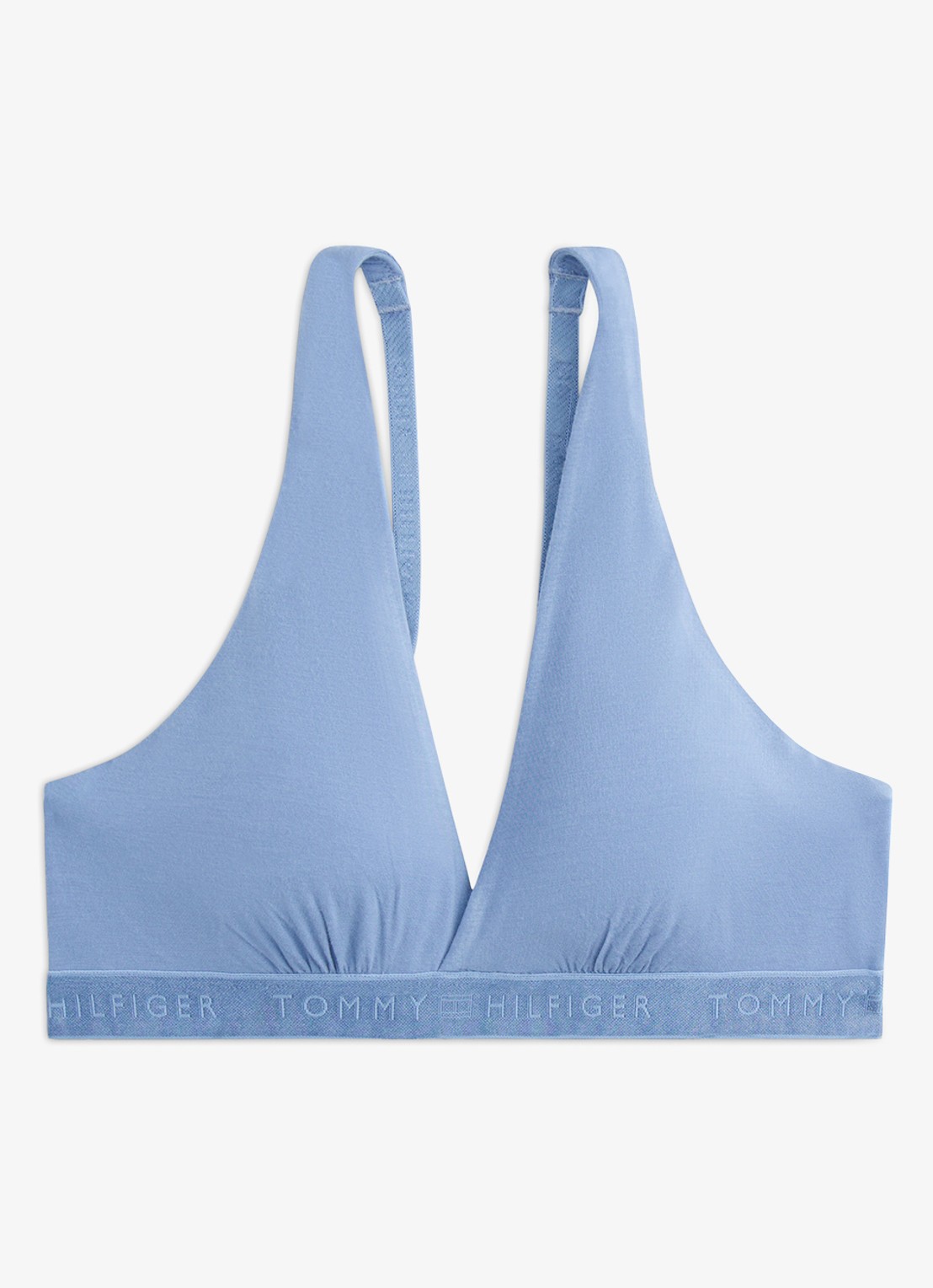 Tommy Hilfiger Bralette met uitneembare vulling en logoband - voorkant 4 blauw