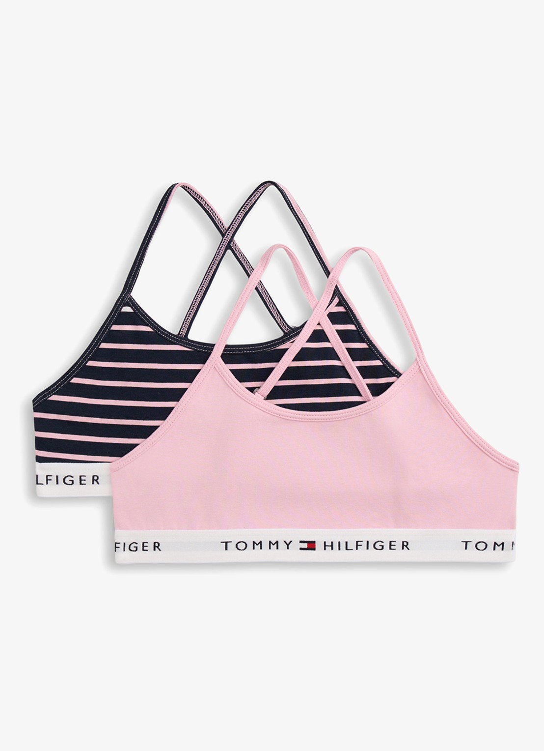 Tommy Hilfiger Bralette set met logoband 2-pack - voorkant roze