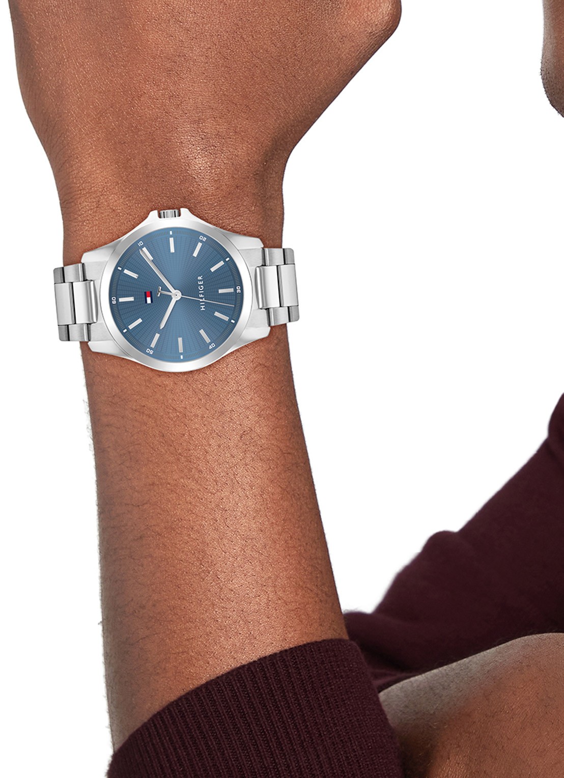 Tommy Hilfiger Bruce horloge TH1710670  - voorkant 4 zilver