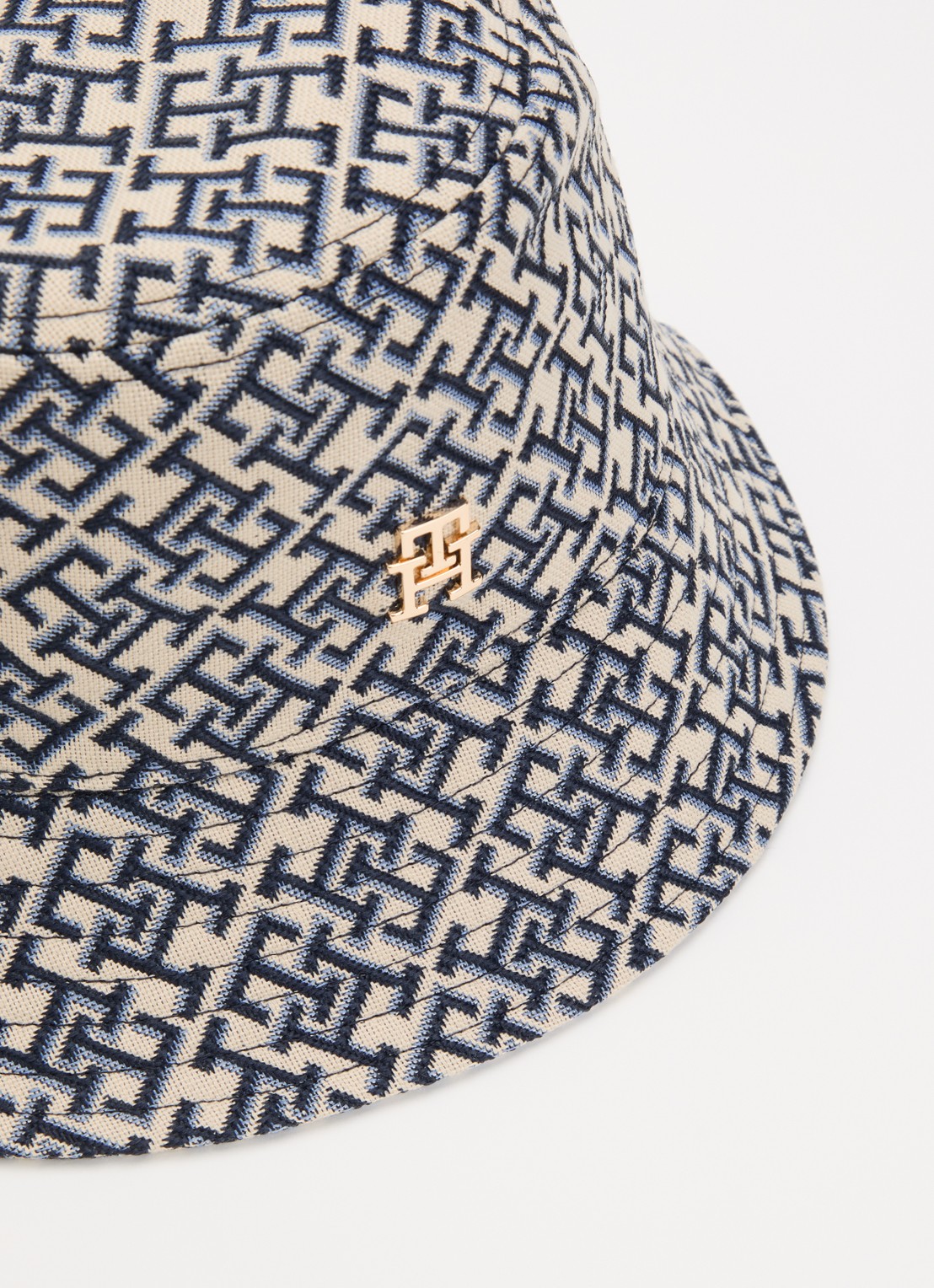 Tommy Hilfiger Bucket hoed met logoprint - detail donkerblauw