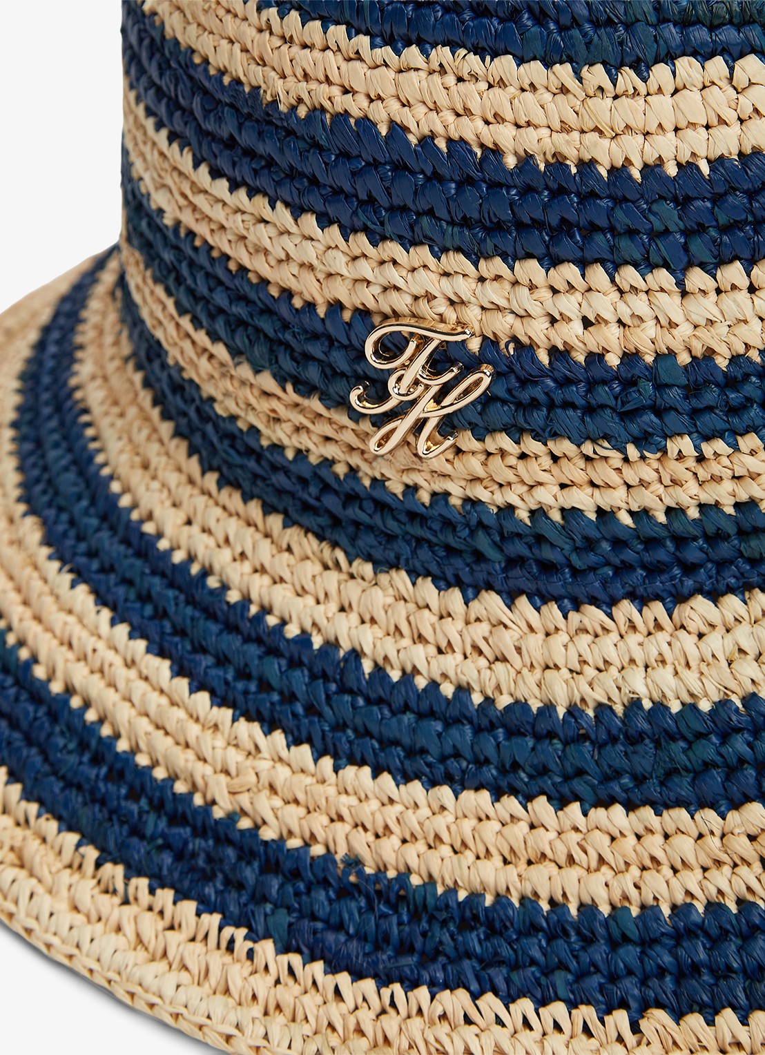 Tommy Hilfiger Buckethoed van crochet met logo - achterkant 3 multicolor