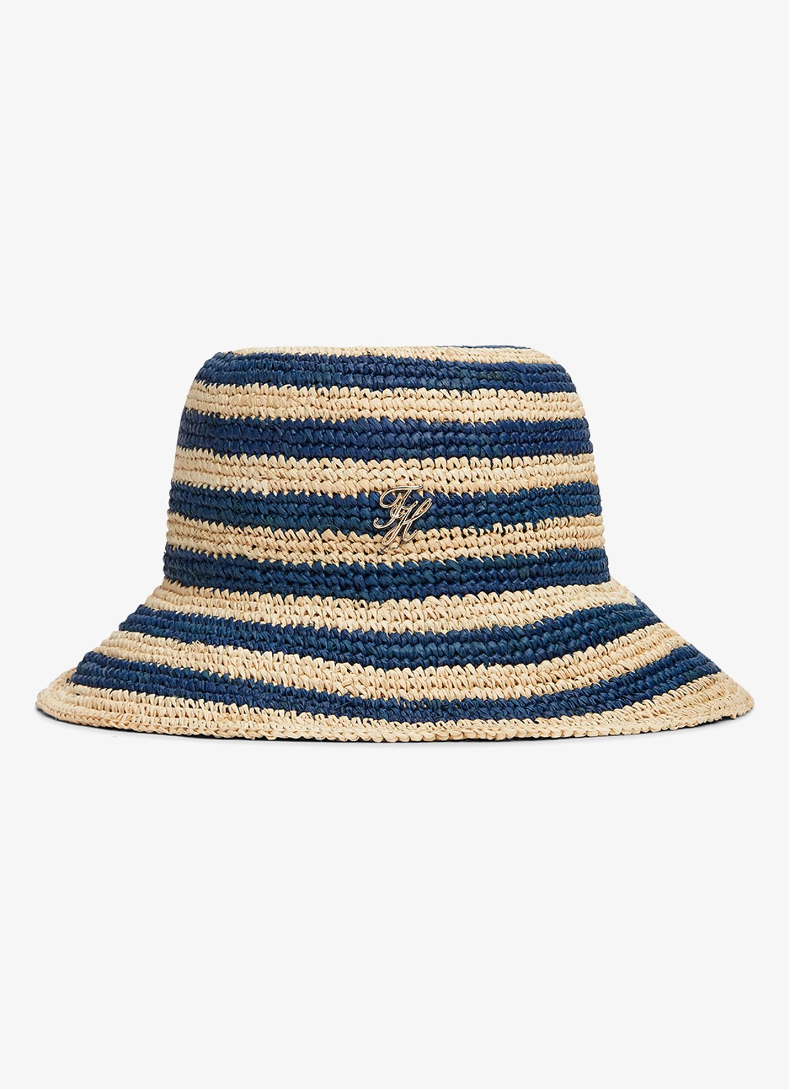 Tommy Hilfiger Buckethoed van crochet met logo - voorkant multicolor